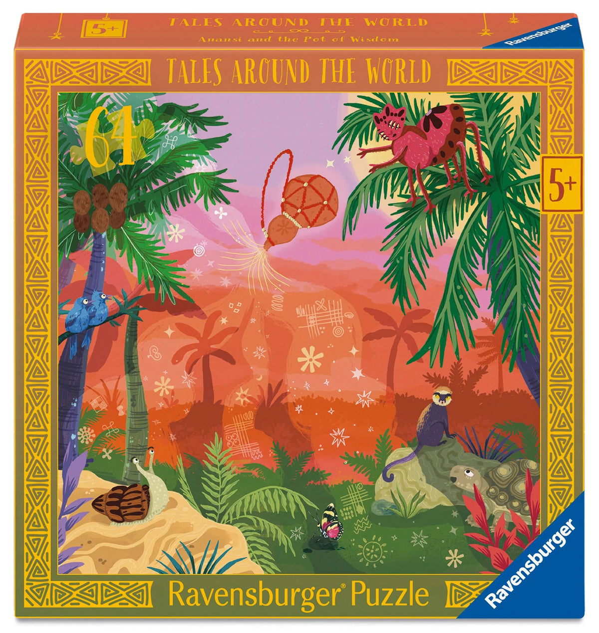 Kinderpuzzle: Kinderpuzzle 64 Teile - Anansi und der Topf der Weisheit