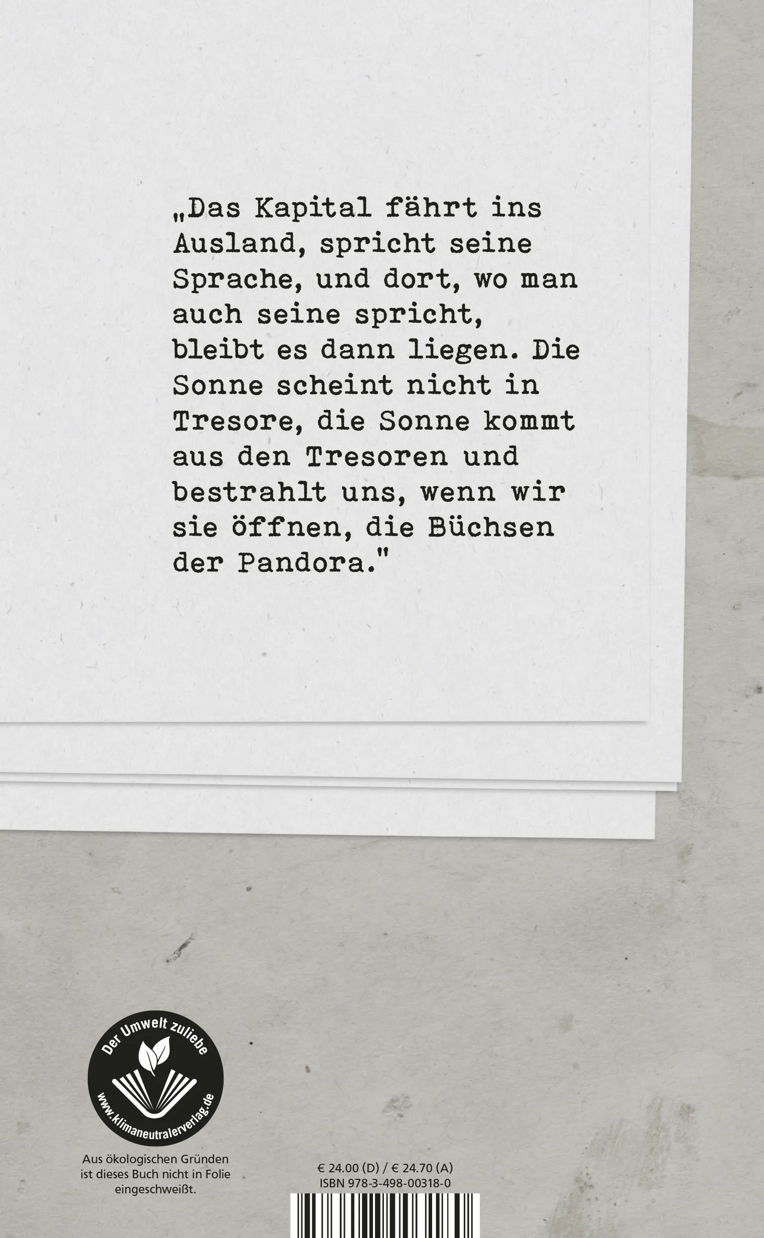 Buchrückseite von 'Angabe der Person' mit Klappentext - Gebundene Ausgabe