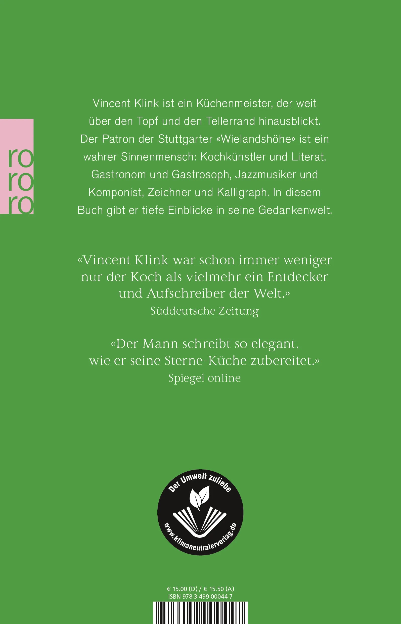 Buchrückseite von 'Angerichtet, herzhaft und scharf!' mit Klappentext - Taschenbuch