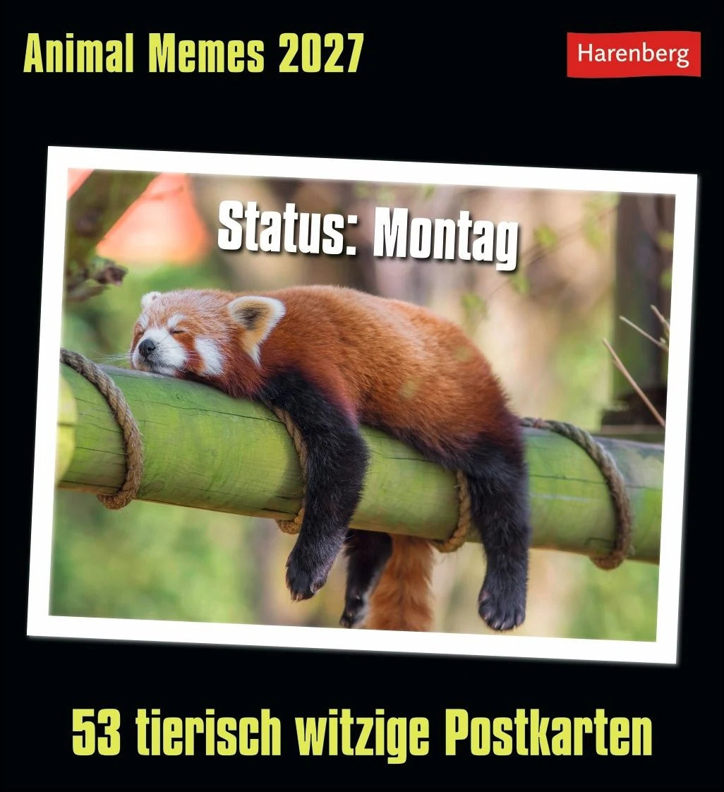 Postkartenkalender: Animal Memes Postkartenkalender 2027 - 53 tierisch witzige Postkarten