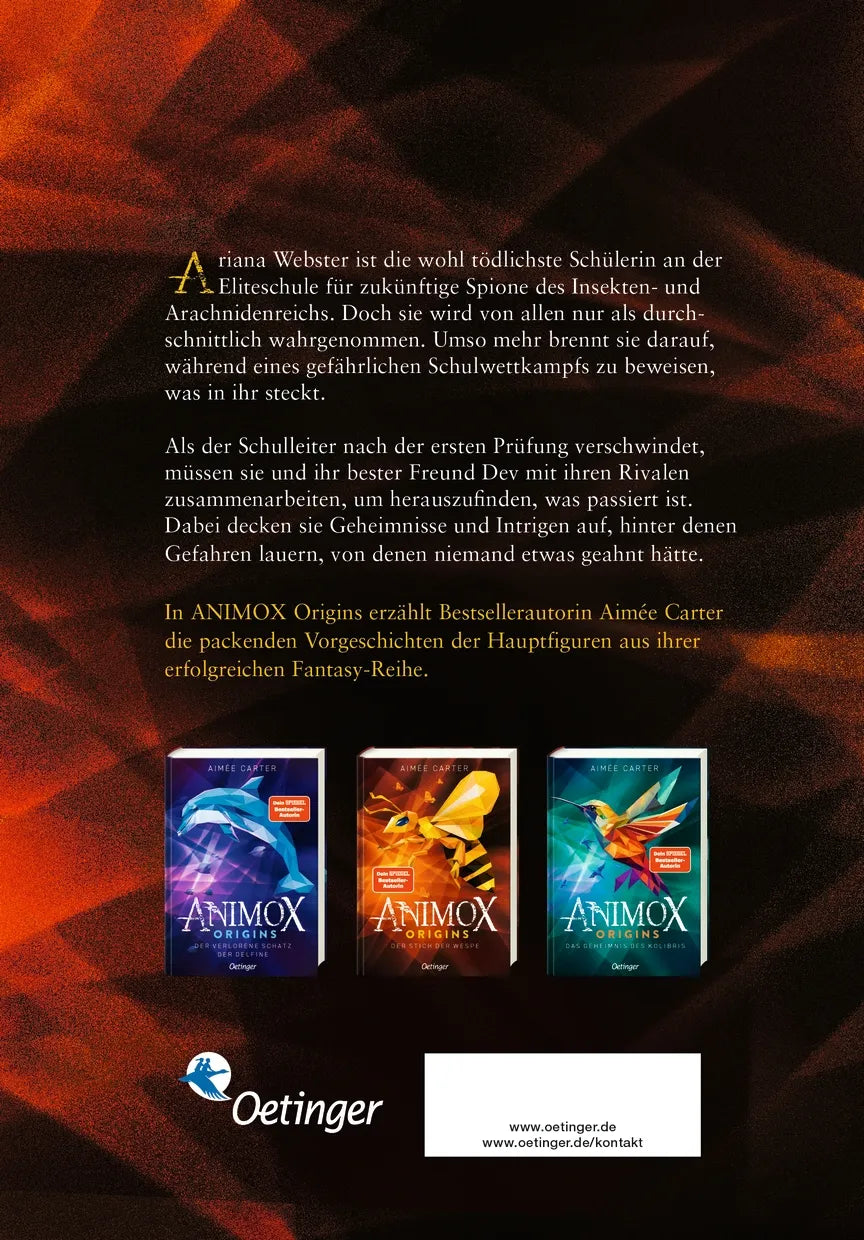 Rückseite: Animox Origins 2. Der Stich der Wespe (Hardcover)