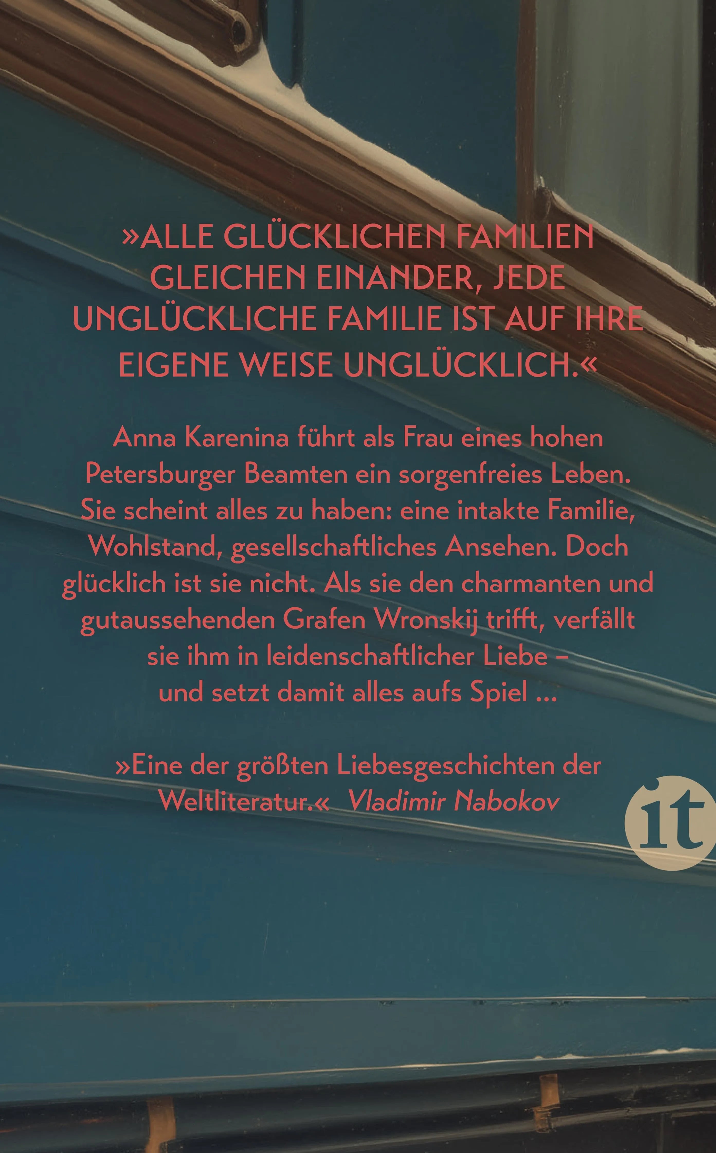 Buchrückseite von 'Anna Karenina' mit Klappentext - Taschenbuch