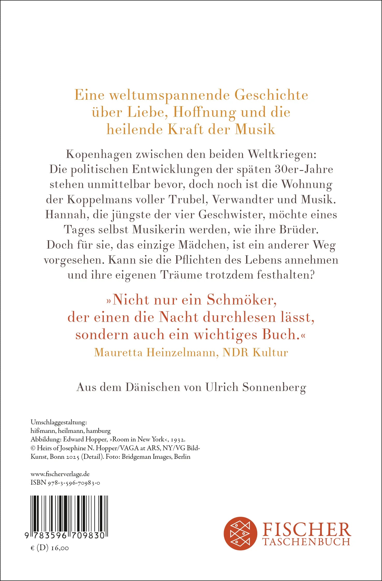 Buchrückseite von 'Annas Lied' mit Klappentext - Taschenbuch