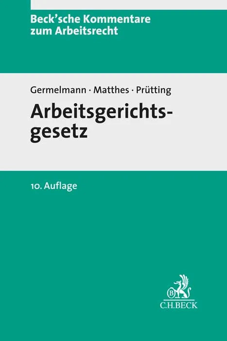 Buchcover von 'Arbeitsgerichtsgesetz. ArbGG' - Gebundene Ausgabe von Claas-Hinrich Germelmann