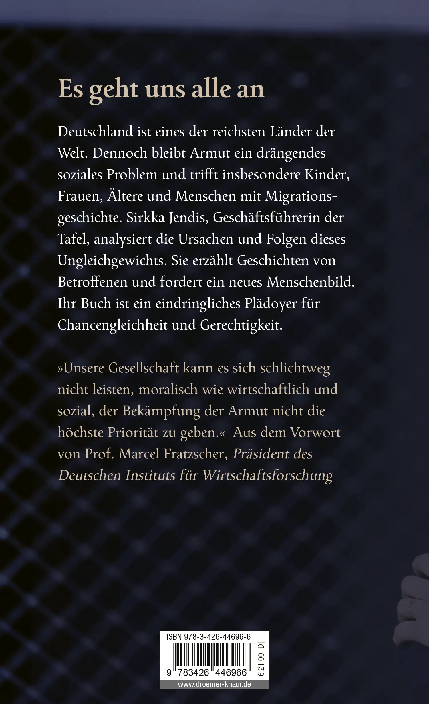 Buchrückseite von 'Armut hat System' mit Klappentext - Gebundene Ausgabe