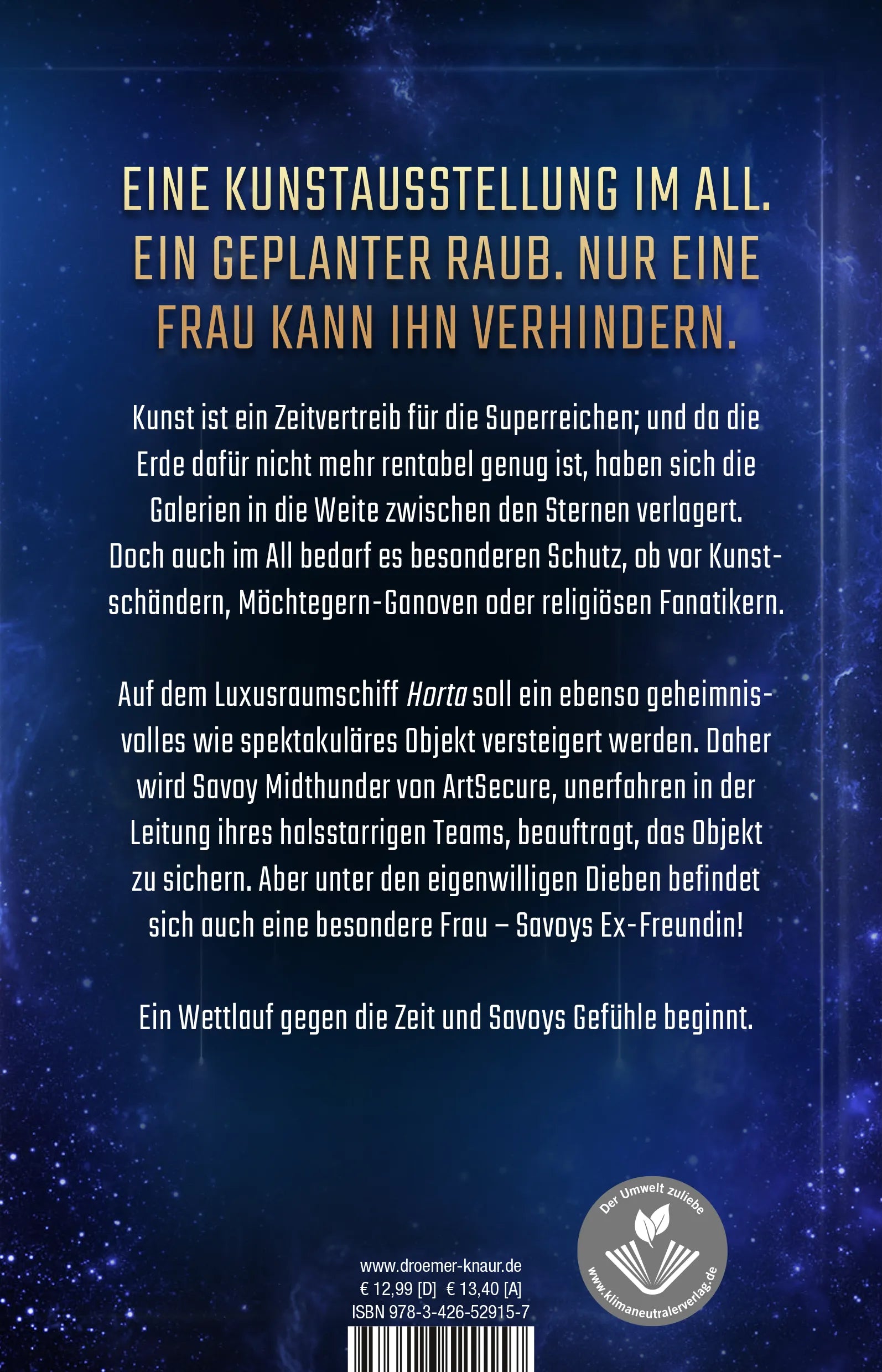 Buchrückseite von 'A.R.T. - Coup zwischen den Sternen' mit Klappentext - Taschenbuch