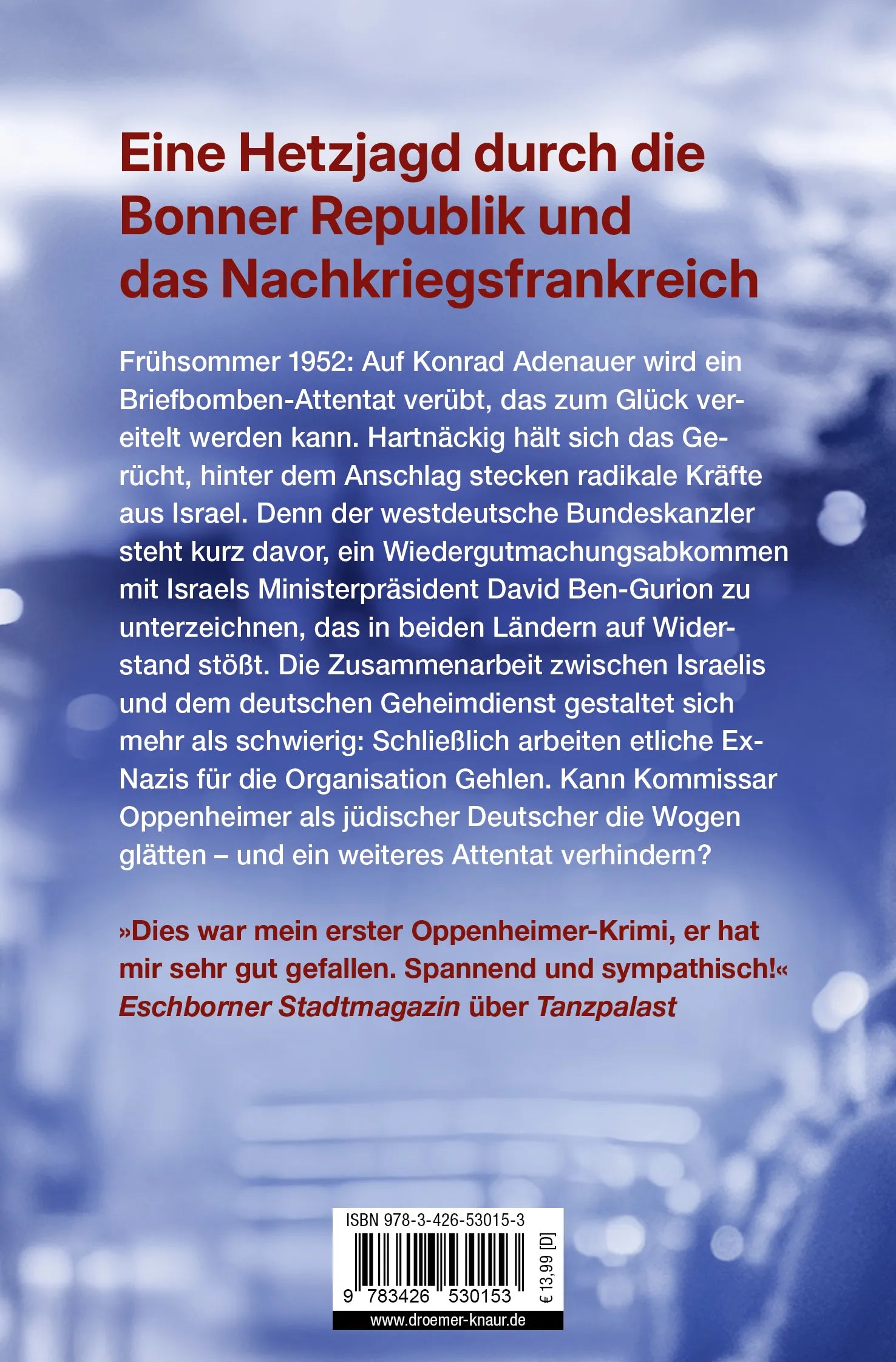 Buchrückseite von 'Attentat' mit Klappentext - Taschenbuch