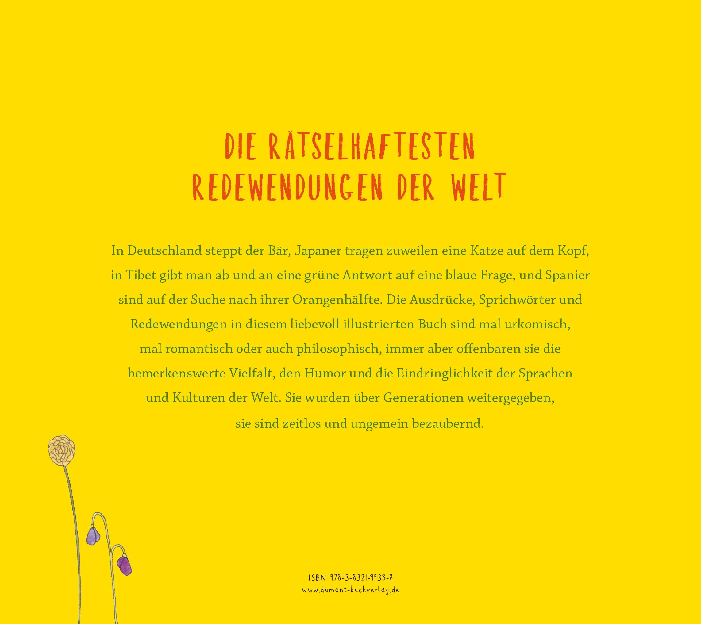 Buchrückseite von 'Auch Affen fallen mal von Bäumen' mit Klappentext - Gebundene Ausgabe