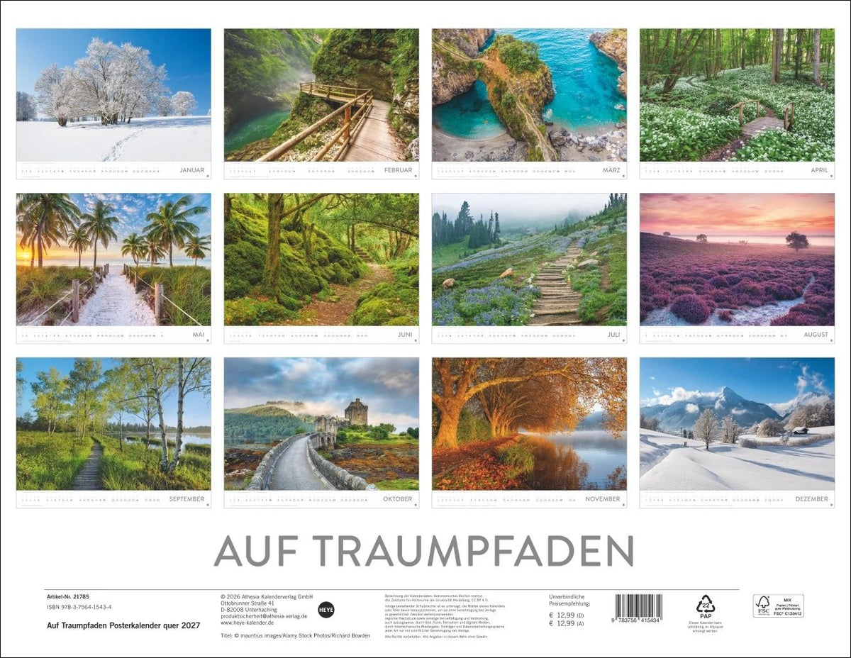 Auf Traumpfaden Posterkalender 2027 – Ansicht