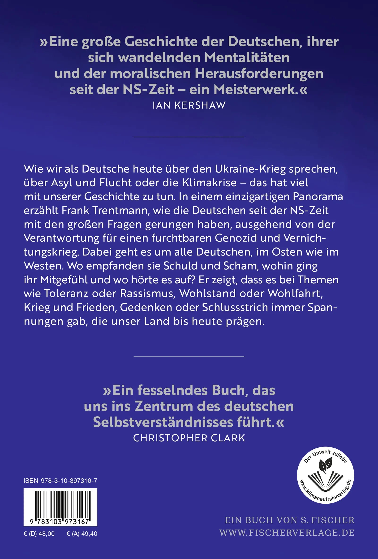 Buchrückseite von 'Aufbruch des Gewissens' mit Klappentext - Gebundene Ausgabe