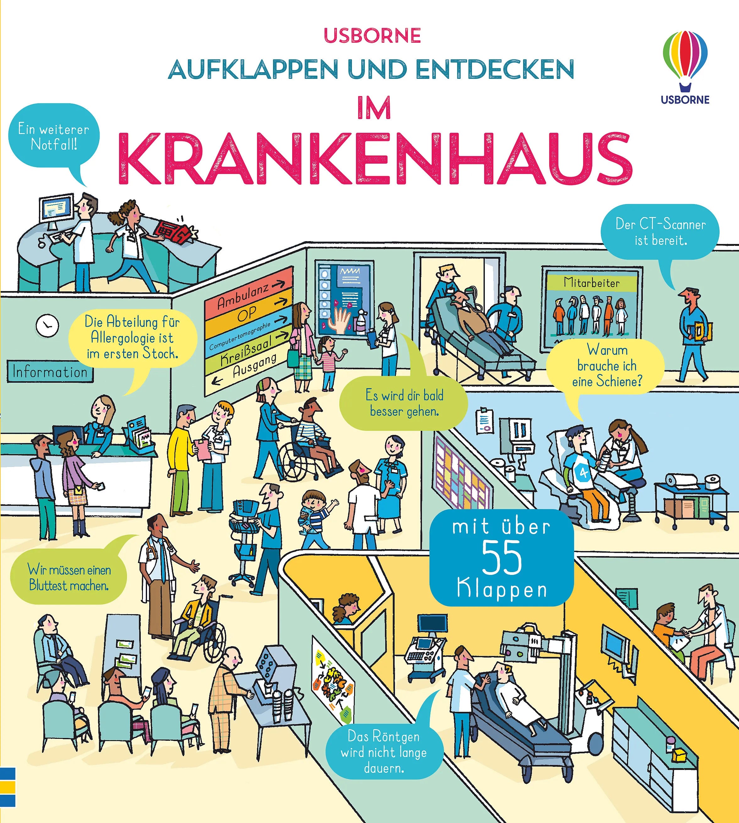 Buchcover von 'Aufklappen und Entdecken: Im Krankenhaus' - Gebundene Ausgabe von Katie Daynes