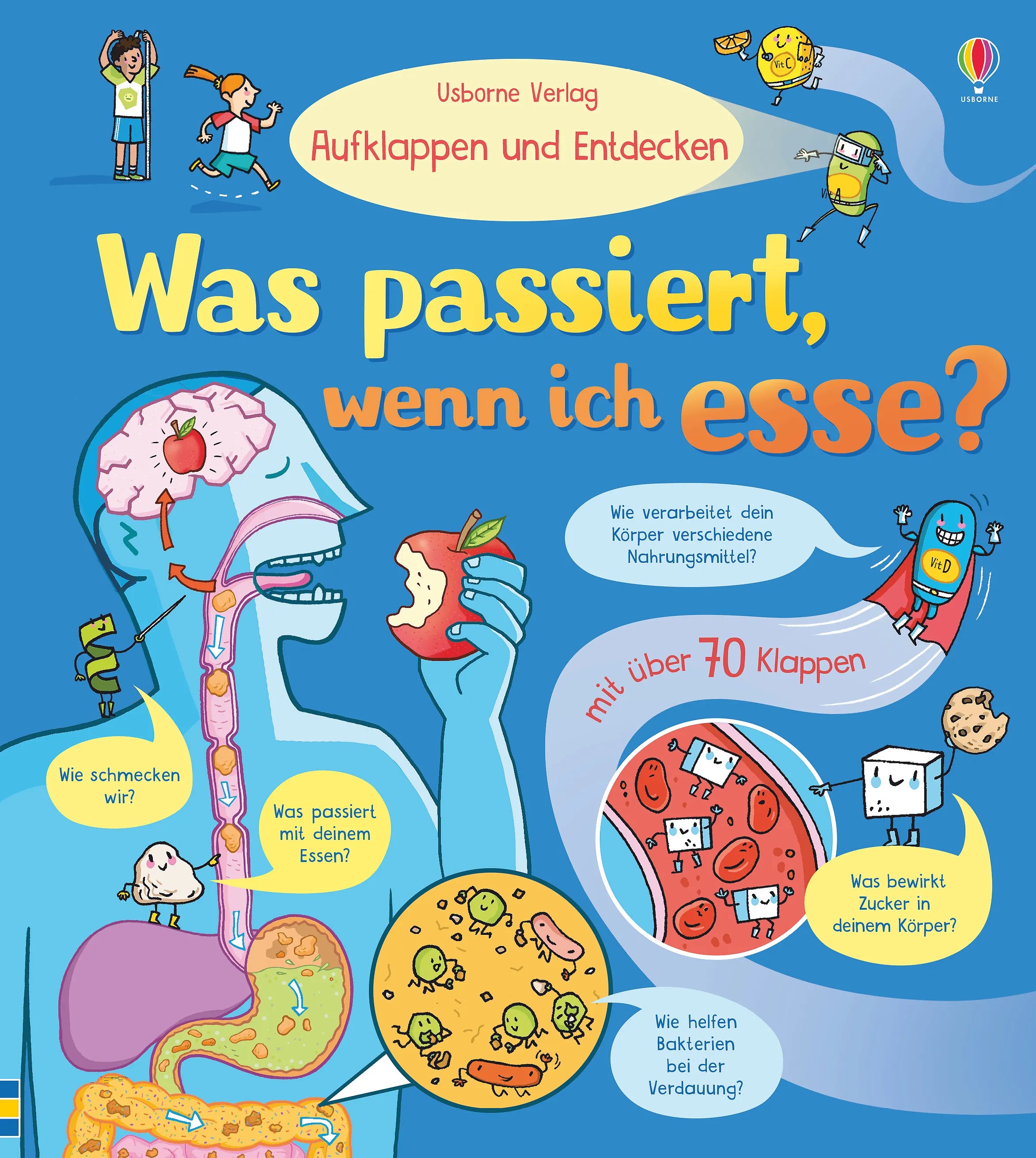 Buchcover von 'Aufklappen und Entdecken: Was passiert, wenn ich esse?' - Gebundene Ausgabe von Emily Bone