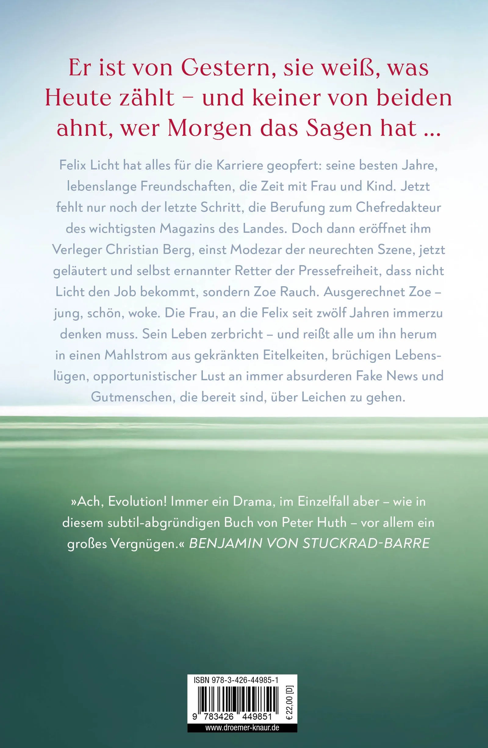 Buchrückseite von 'Aufsteiger' mit Klappentext - Gebundene Ausgabe