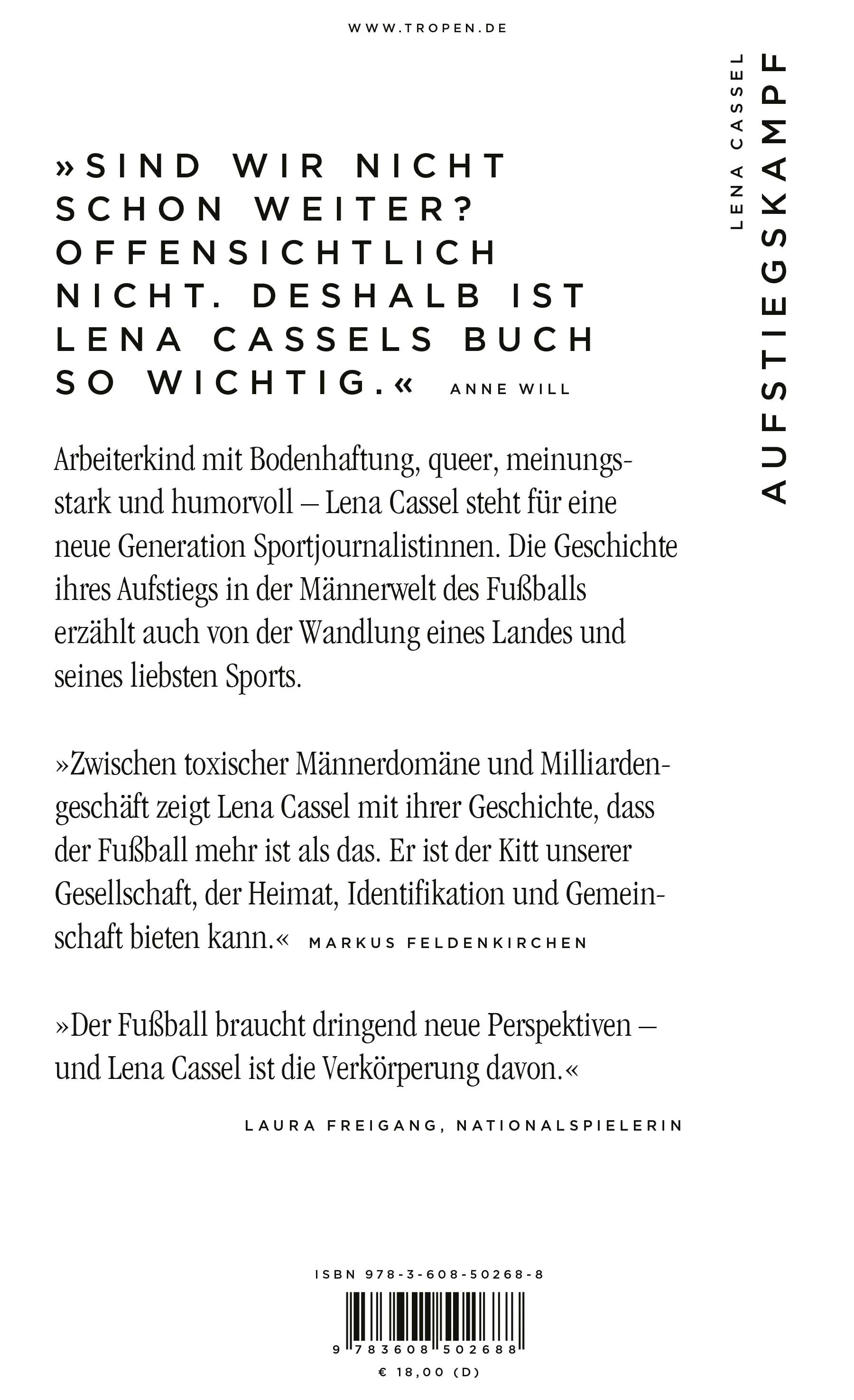 Buchrückseite von 'Aufstiegskampf' mit Klappentext - Paperback