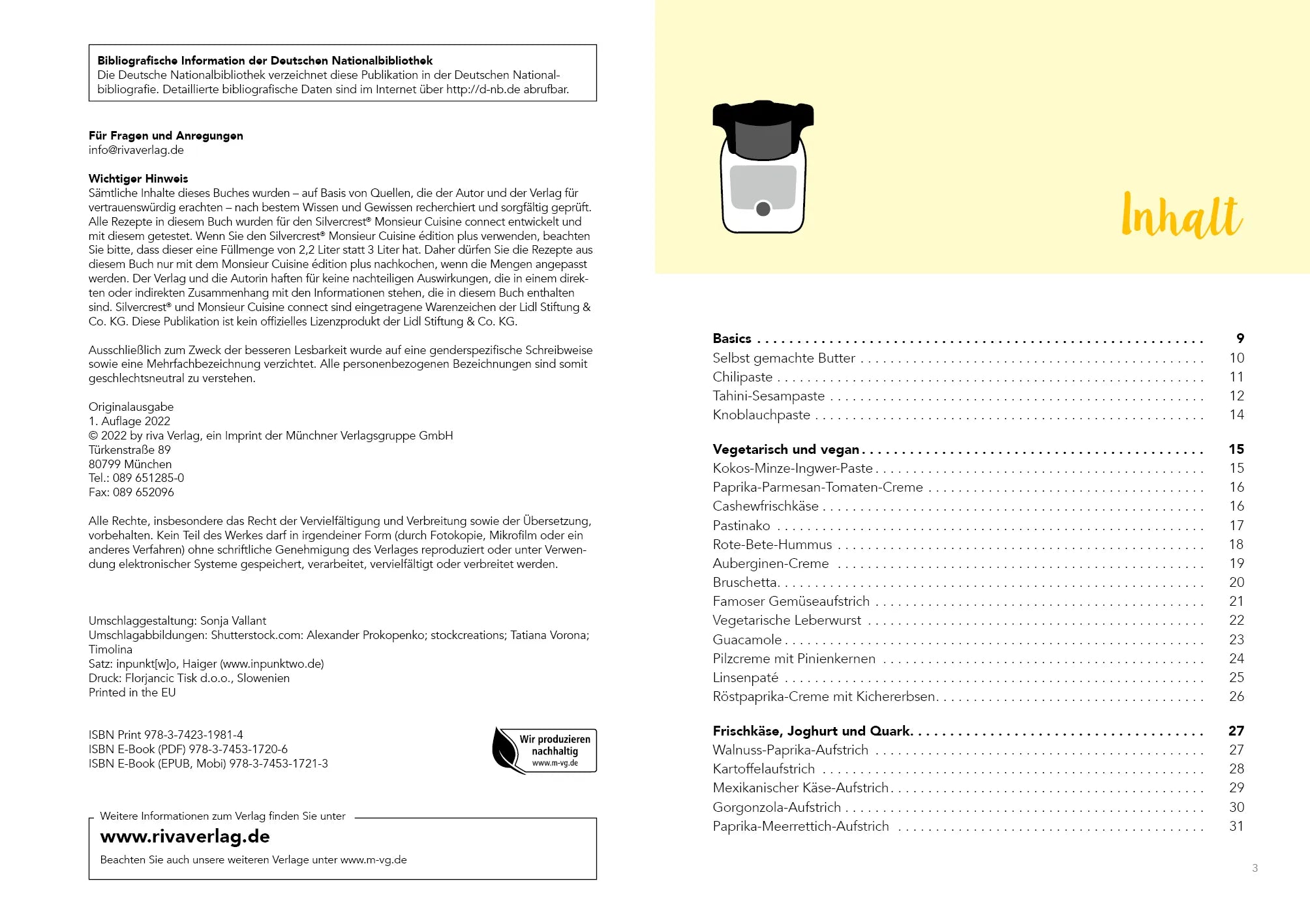Innenansicht von 'Aufstriche aus dem Monsieur Cuisine' - Taschenbuch