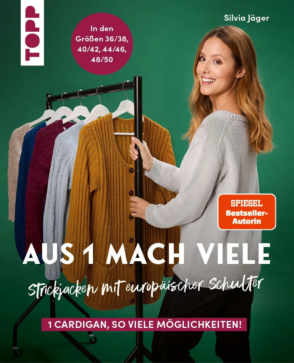 Cover: Aus 1 mach viele. Strickjacken mit europäischer Schulter (Taschenbuch) von Silvia Jäger