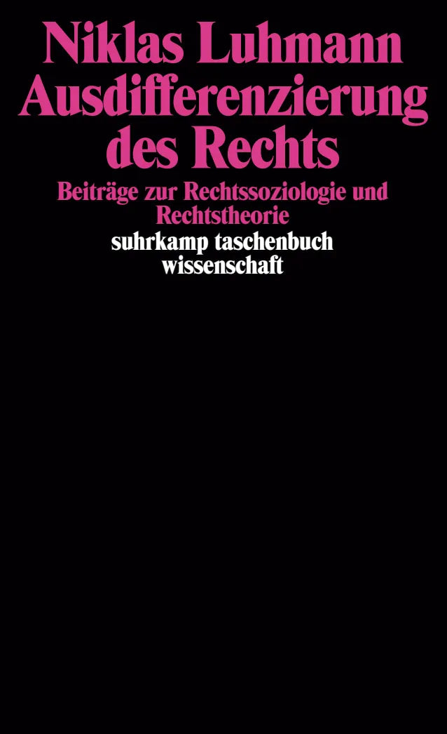 Buchcover von 'Ausdifferenzierung des Rechts' - Taschenbuch von Niklas Luhmann