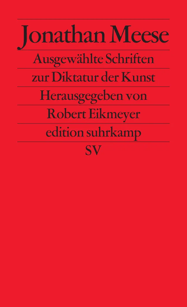 Buchcover von 'Ausgewählte Schriften zur Diktatur der Kunst' - Taschenbuch von Jonathan Meese