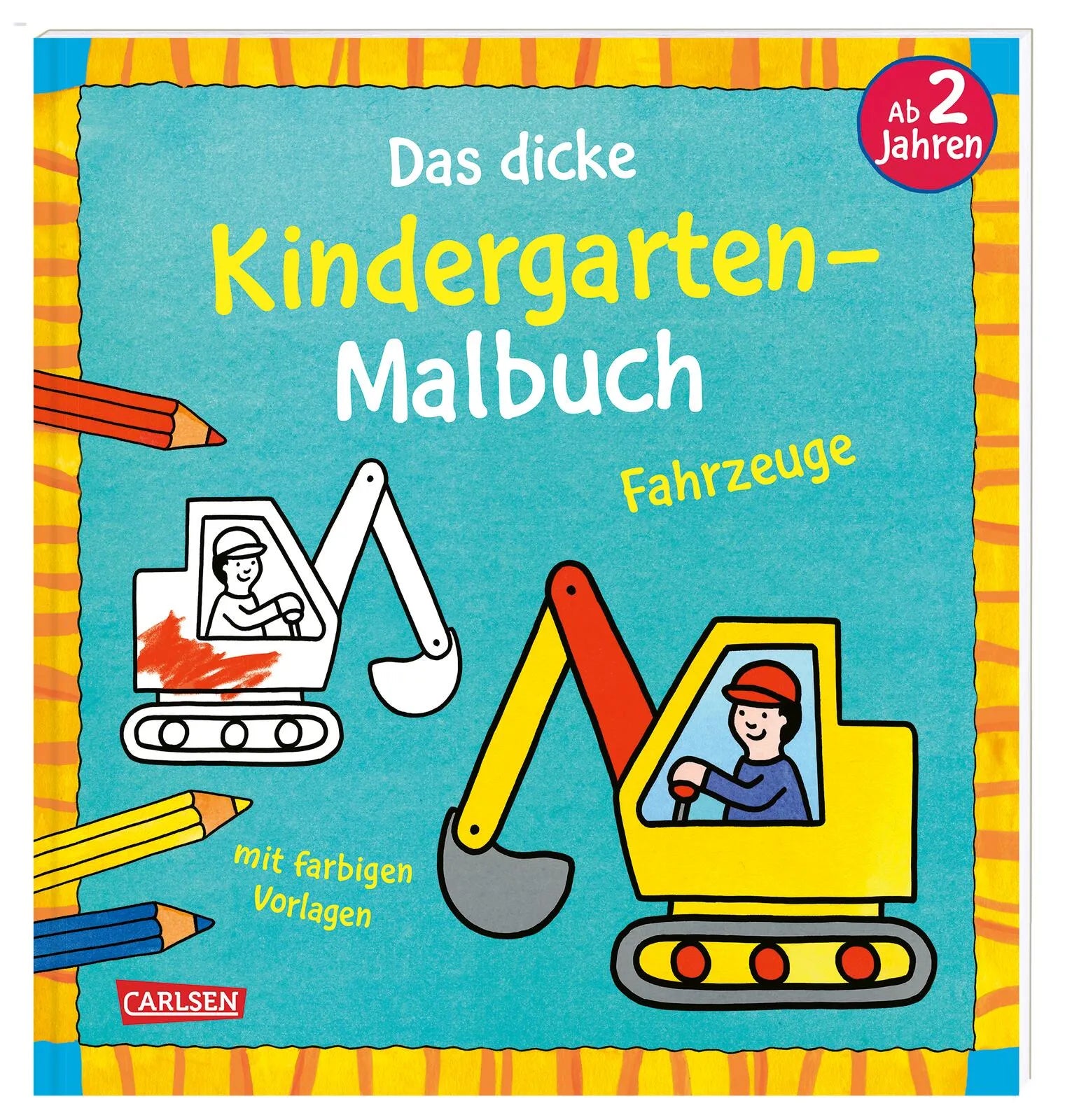 Buchcover von 'Ausmalbilder für Kita-Kinder: Das dicke Kindergarten-Malbuch: Fahrzeuge' - Taschenbuch von Andrea Pöter