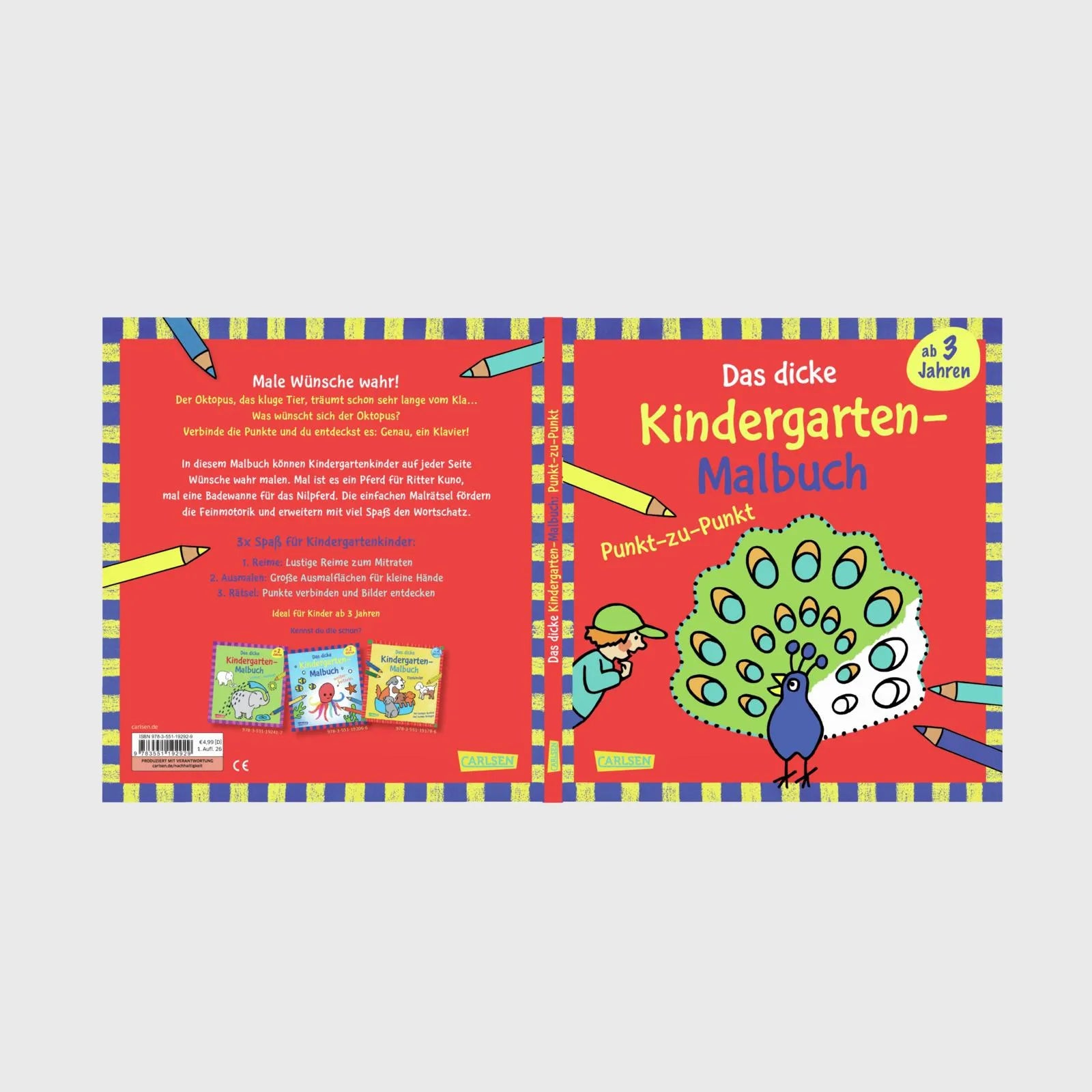 Produktansicht: Ausmalbilder für Kita-Kinder: Das dicke Kindergarten-Malbuch: Punkt-zu-Punkt (Taschenbuch)