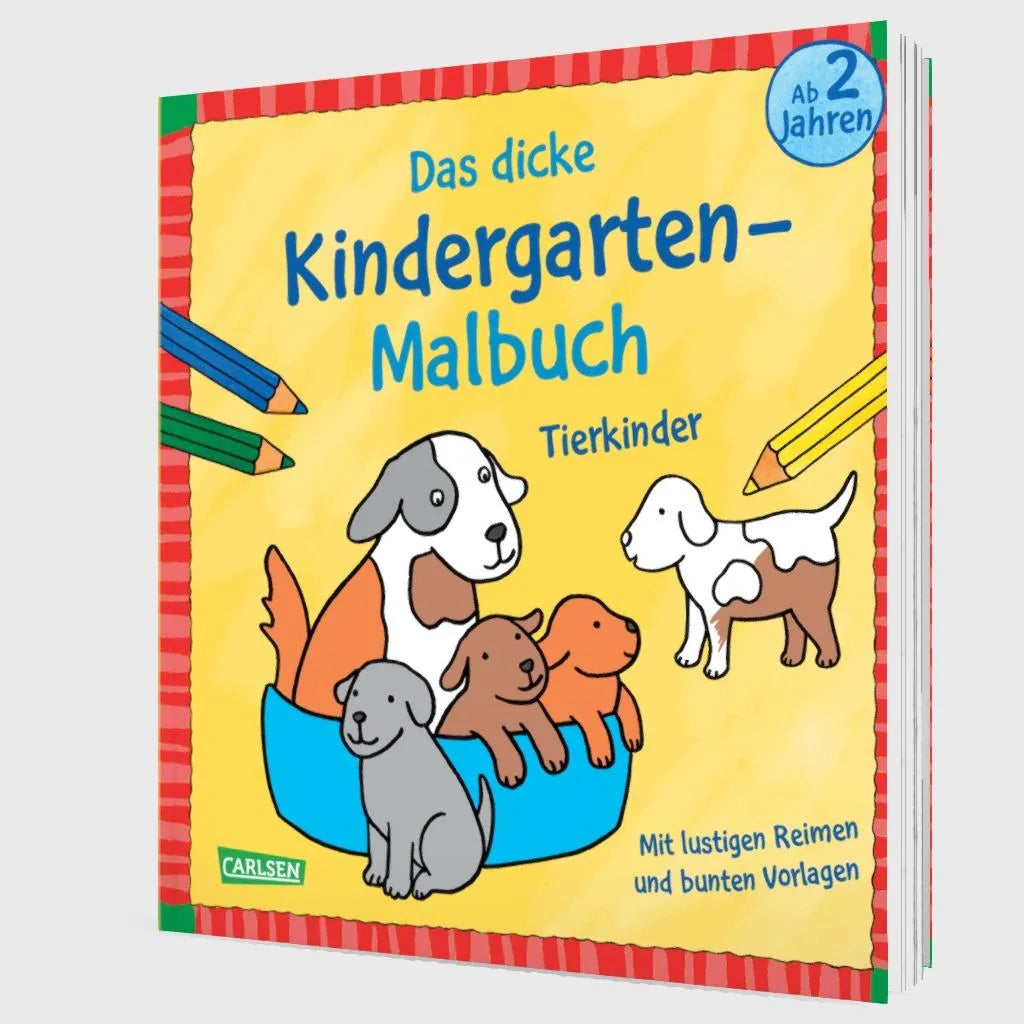 Produktansicht: Ausmalbilder für Kita-Kinder: Das dicke Kindergarten-Malbuch: Tierkinder (Taschenbuch)
