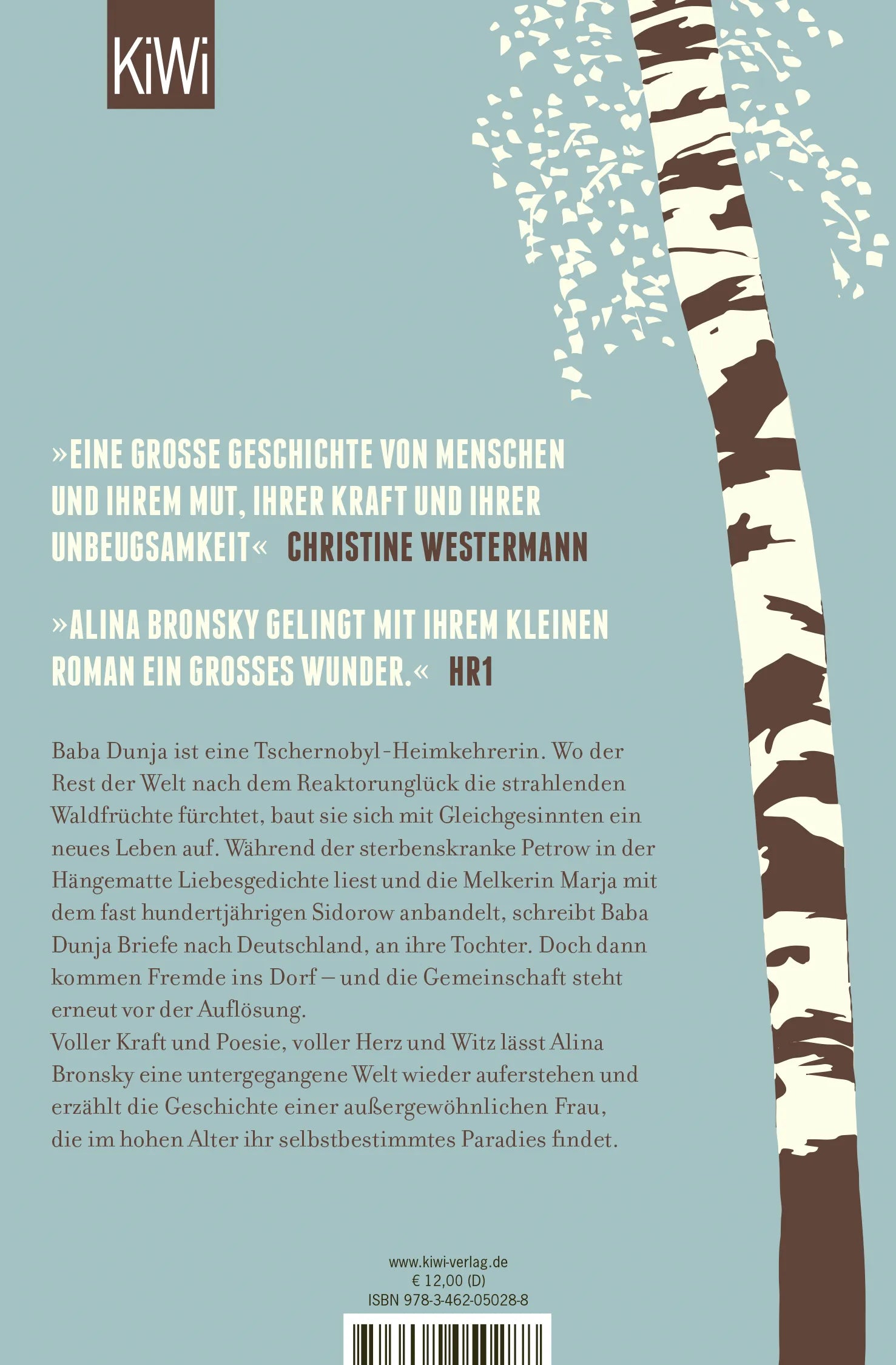 Buchrückseite von 'Baba Dunjas letzte Liebe' mit Klappentext - Taschenbuch