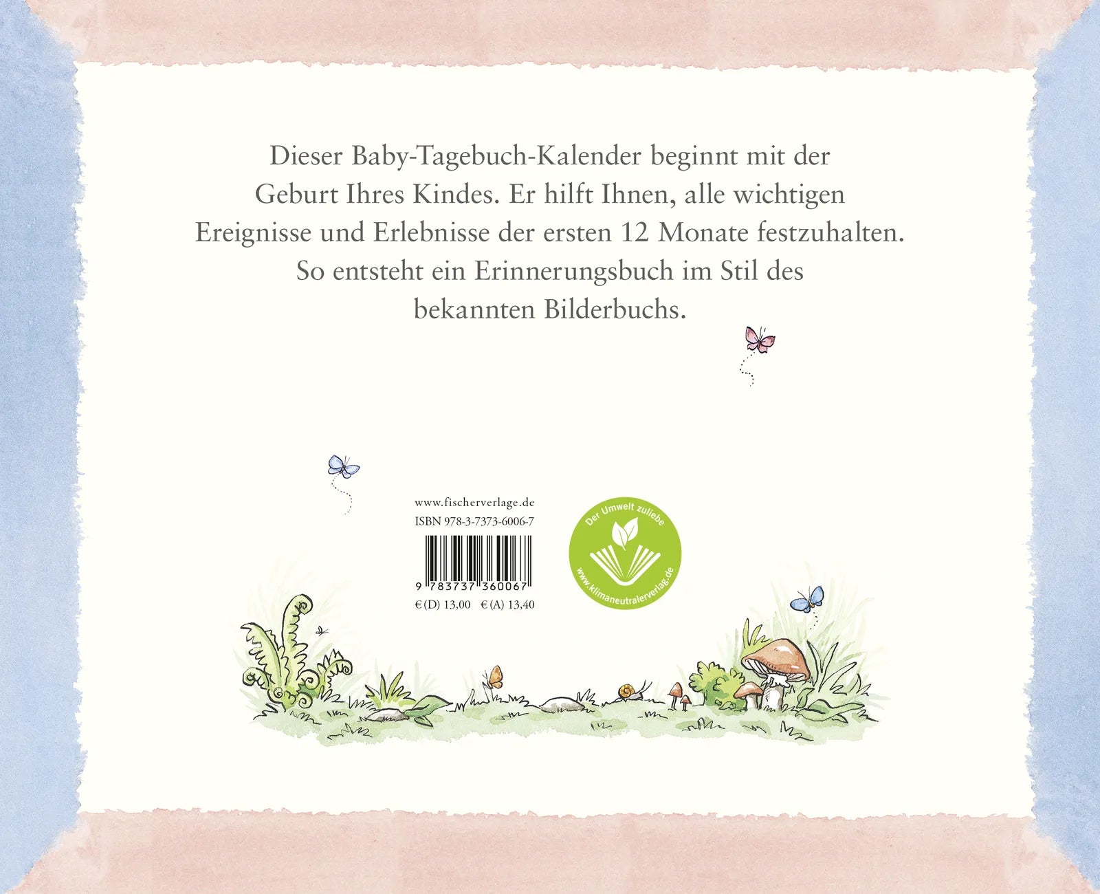 Buchrückseite von 'Baby-Tagebuch. Weißt du eigentlich, wie lieb ich dich hab?' mit Klappentext - Taschenbuch