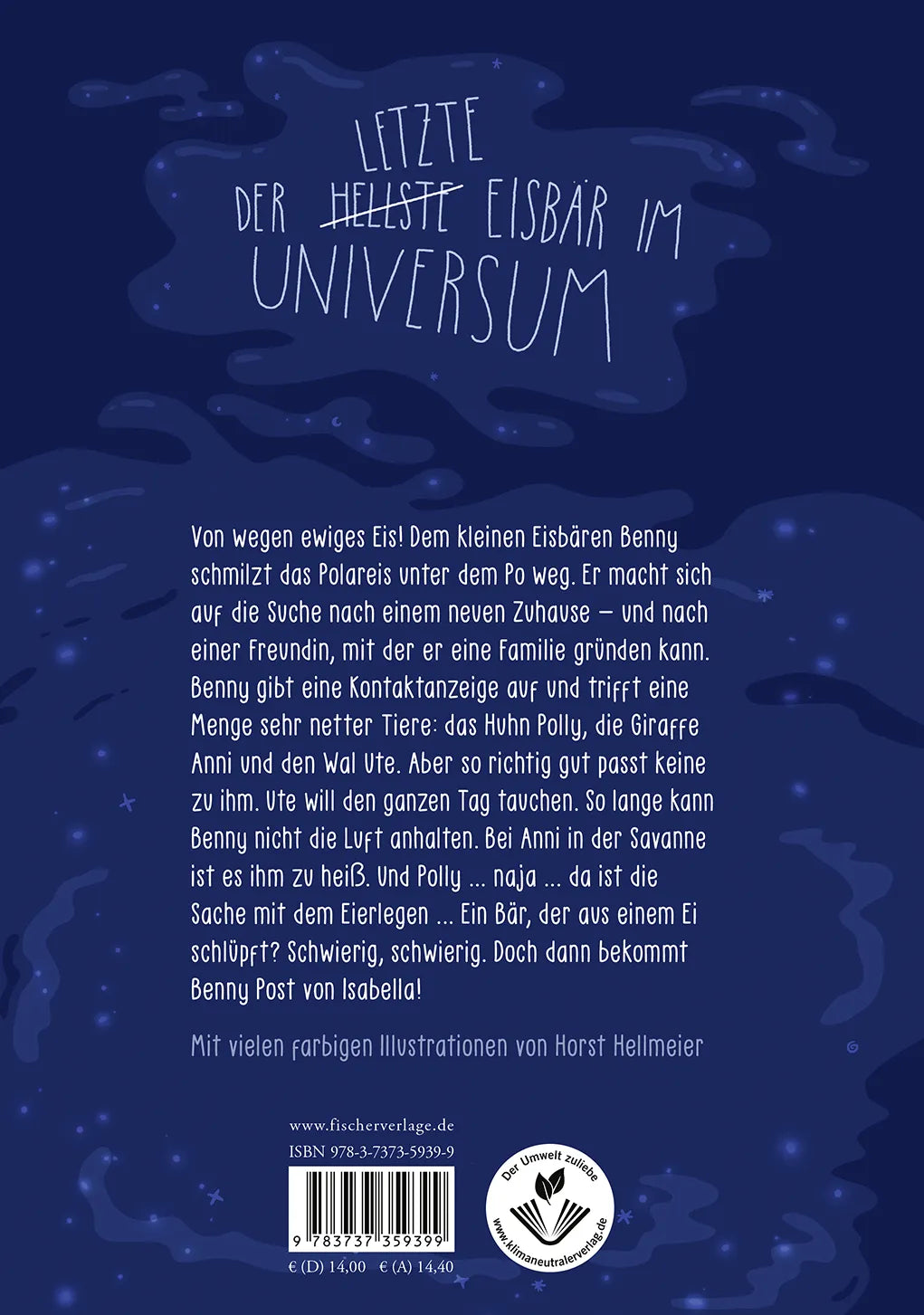 Buchrückseite von 'Bär im Universum' mit Klappentext - Gebundene Ausgabe