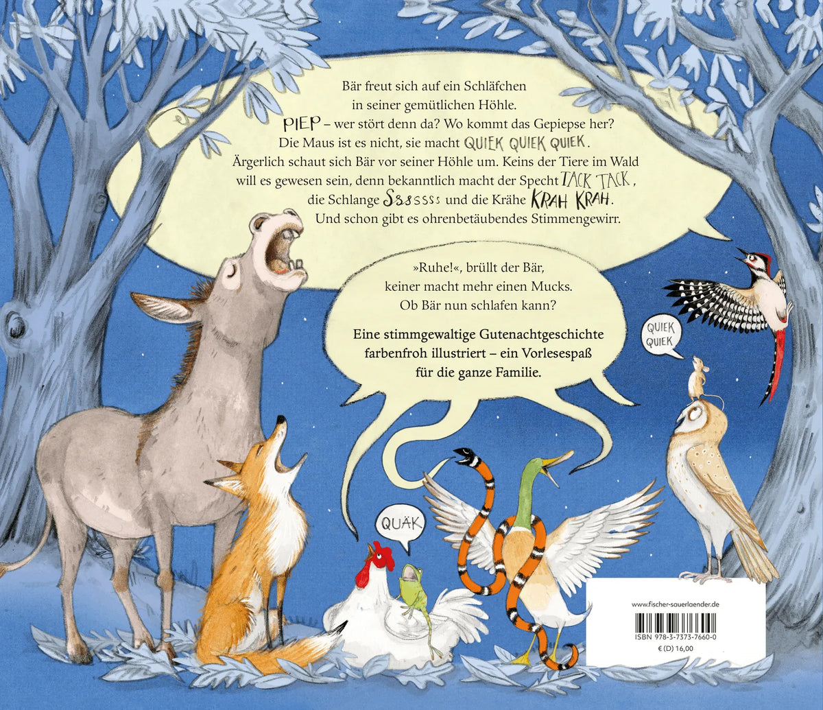 Rückseite: Bär will schlafen (Hardcover)
