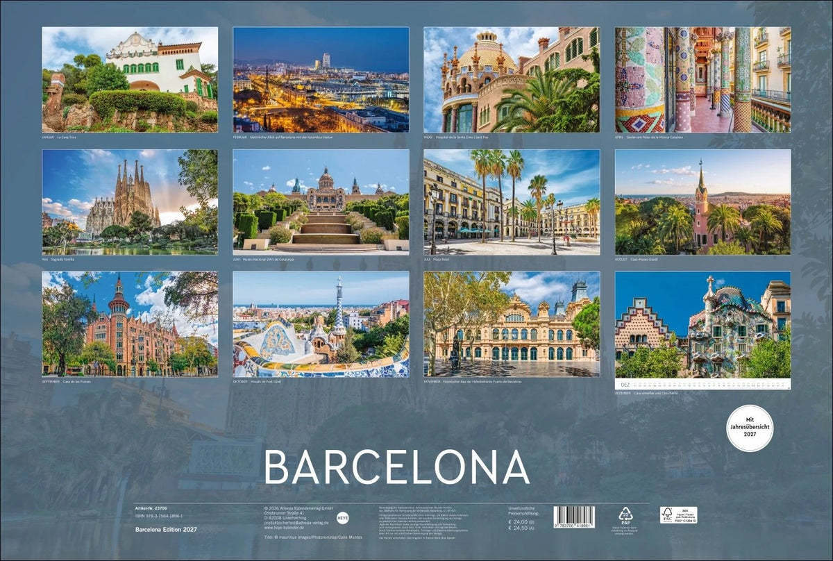 Barcelona Edition Kalender 2027 – Ansicht