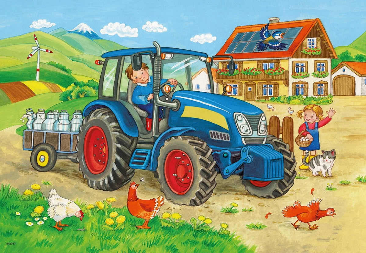 Kinderpuzzle 2x12 Teile - Baustelle und Bauernhof – Ansicht