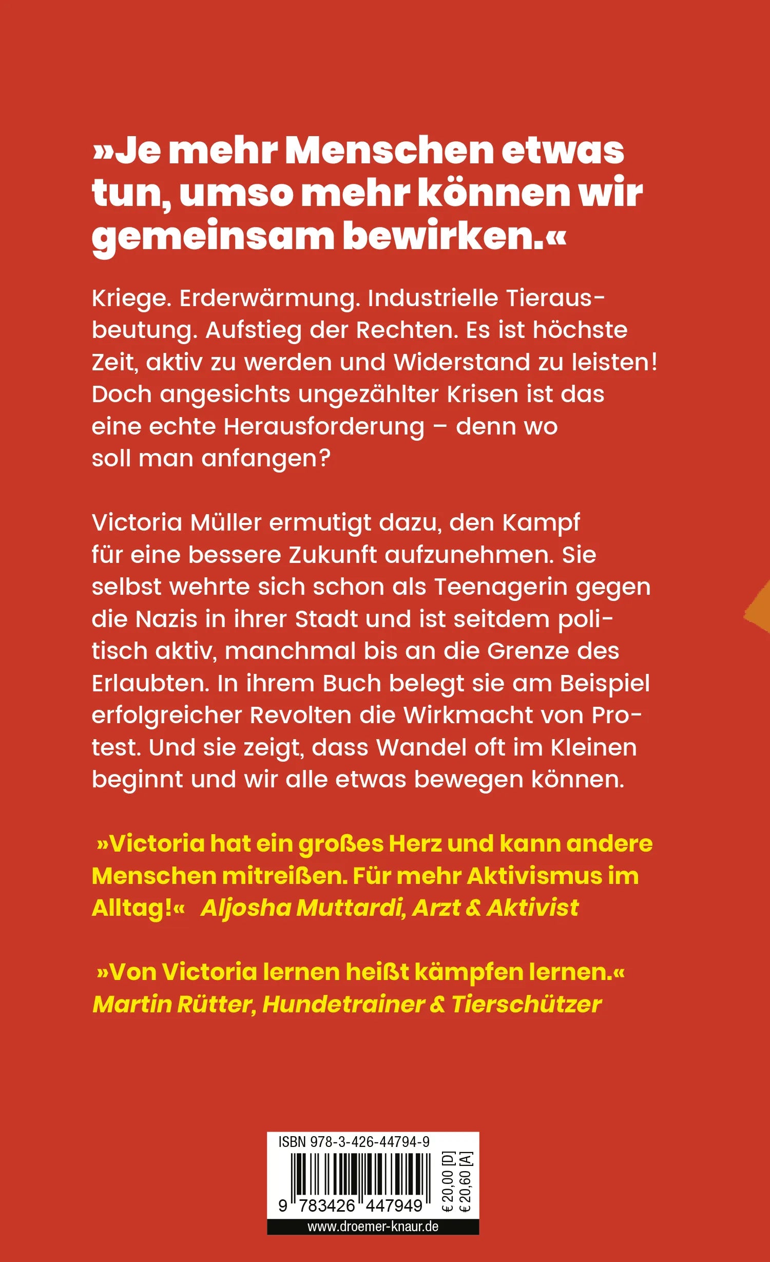 Buchrückseite von 'Be a Rebel' mit Klappentext - Gebundene Ausgabe