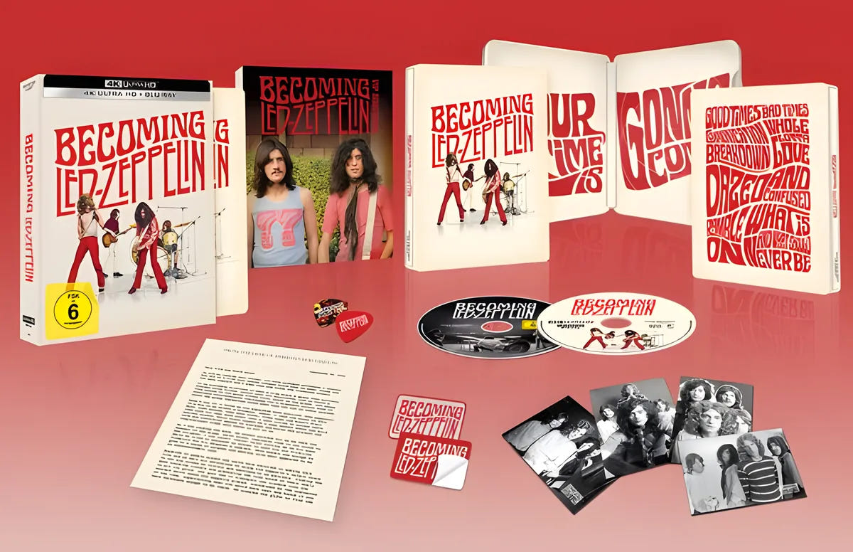 Filmszene 5 aus Becoming Led Zeppelin (Collector's Edition) – 4K UHD Blu-ray. Regie: Bernard MacMahon