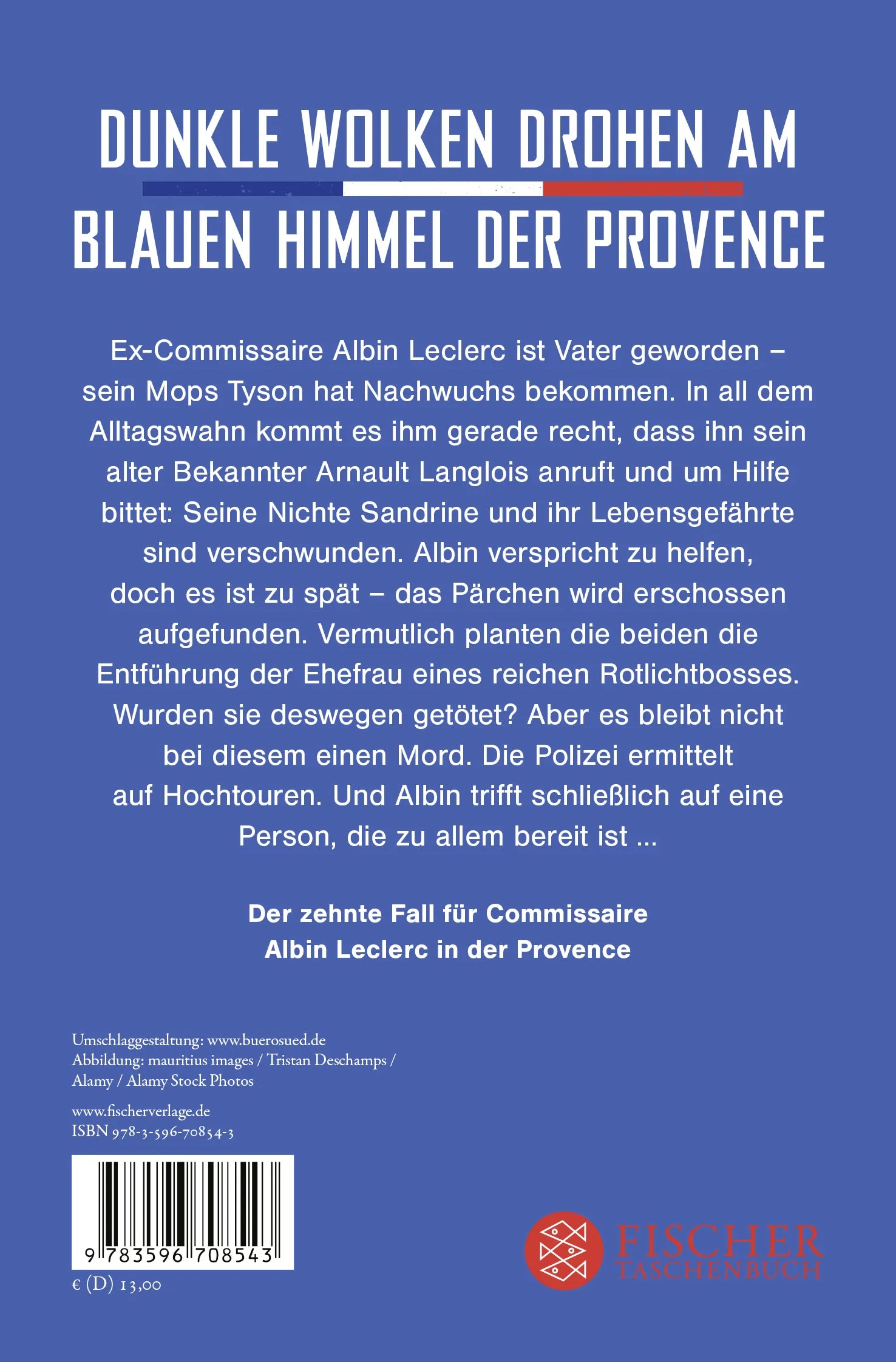 Buchrückseite von 'Bedrohliche Provence' mit Klappentext - Taschenbuch