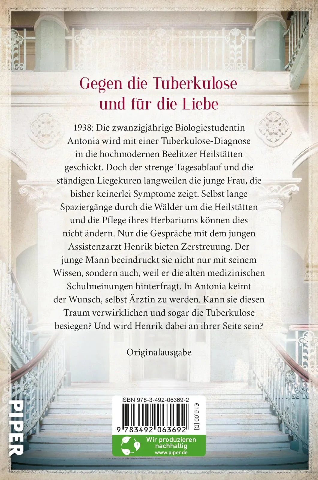 Buchrückseite von 'Beelitz Heilstätten' mit Klappentext - Paperback