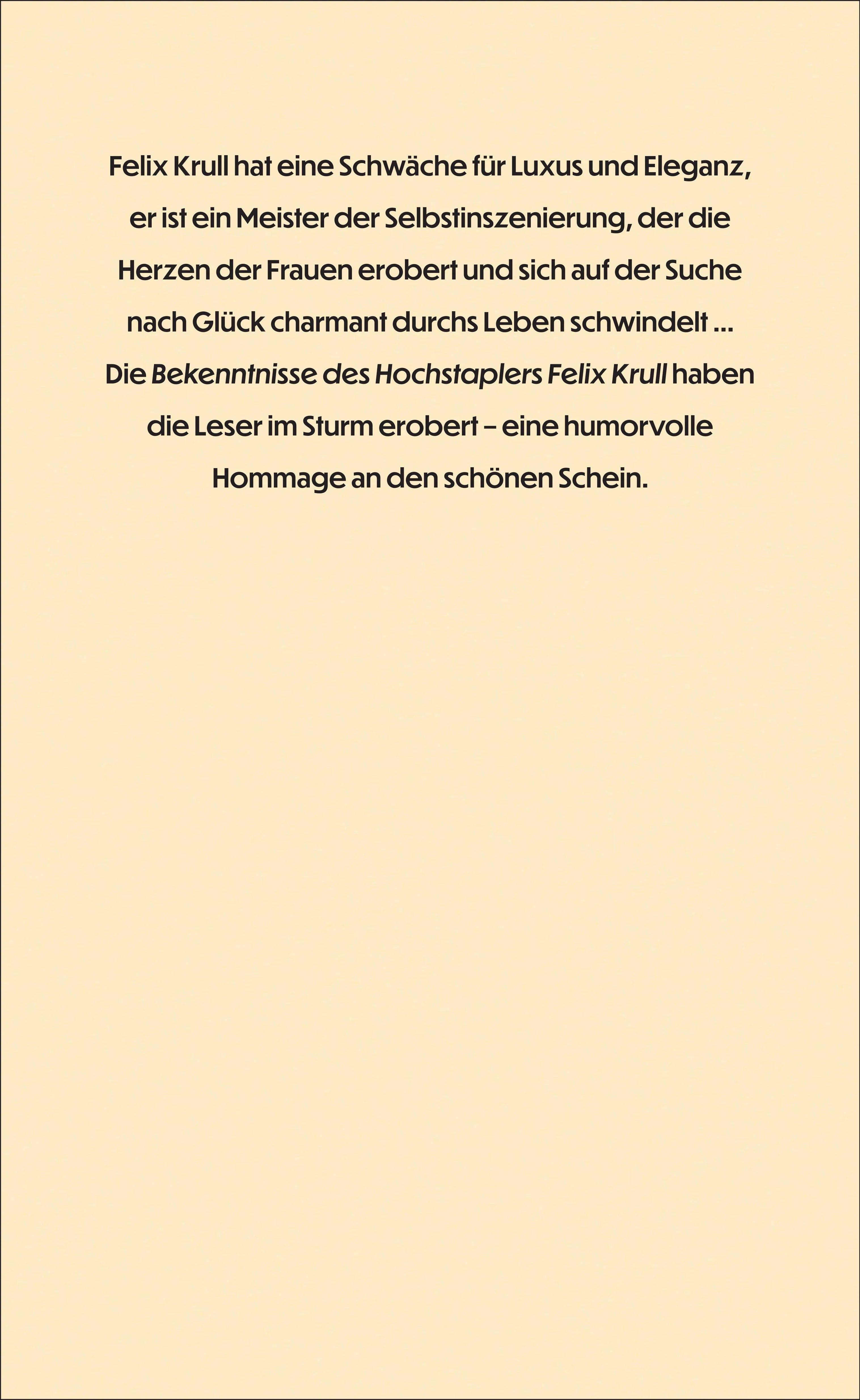 Rückseite: Bekenntnisse des Hochstaplers Felix Krull (Hardcover)