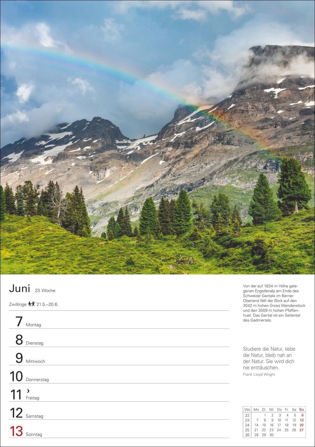 Berge Wochenplaner 2027 - 53 faszinierende Fotografien – Ansicht