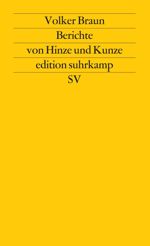 Buchcover von 'Berichte von Hinze und Kunze' - Taschenbuch von Volker Braun