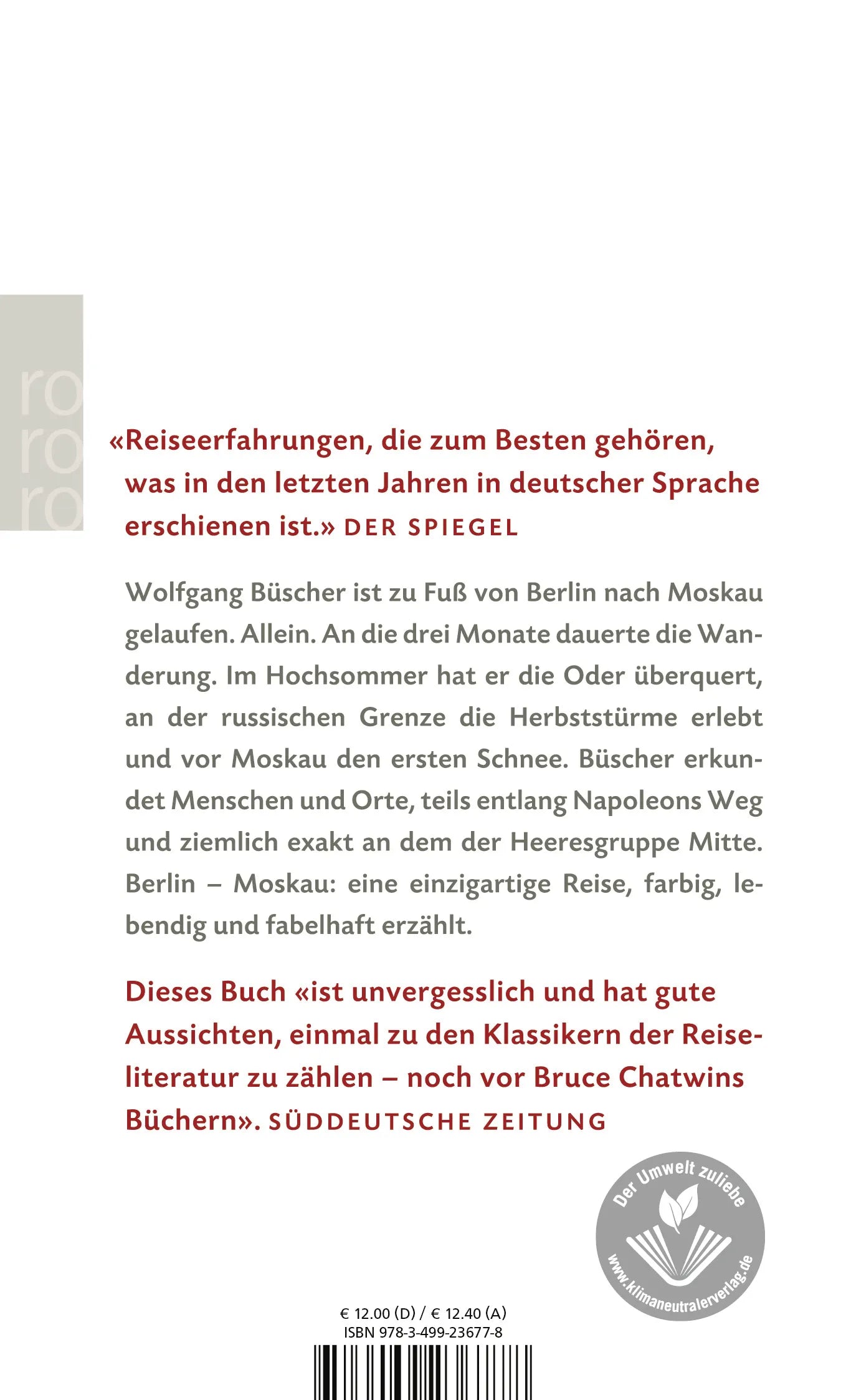 Buchrückseite von 'Berlin - Moskau' mit Klappentext - Taschenbuch