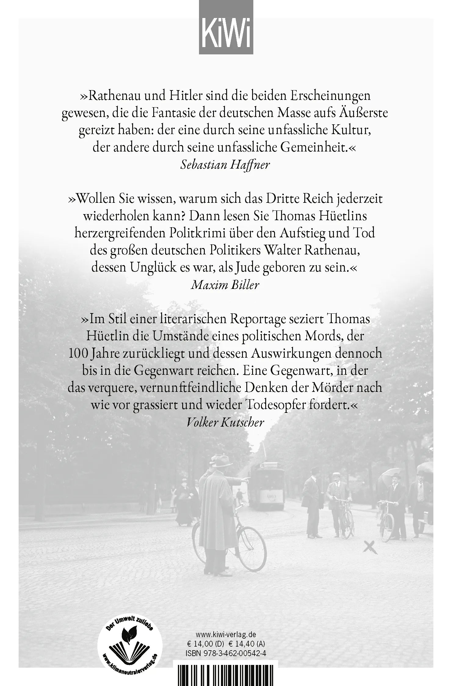 Buchrückseite von 'Berlin, 24. Juni 1922' mit Klappentext - Taschenbuch