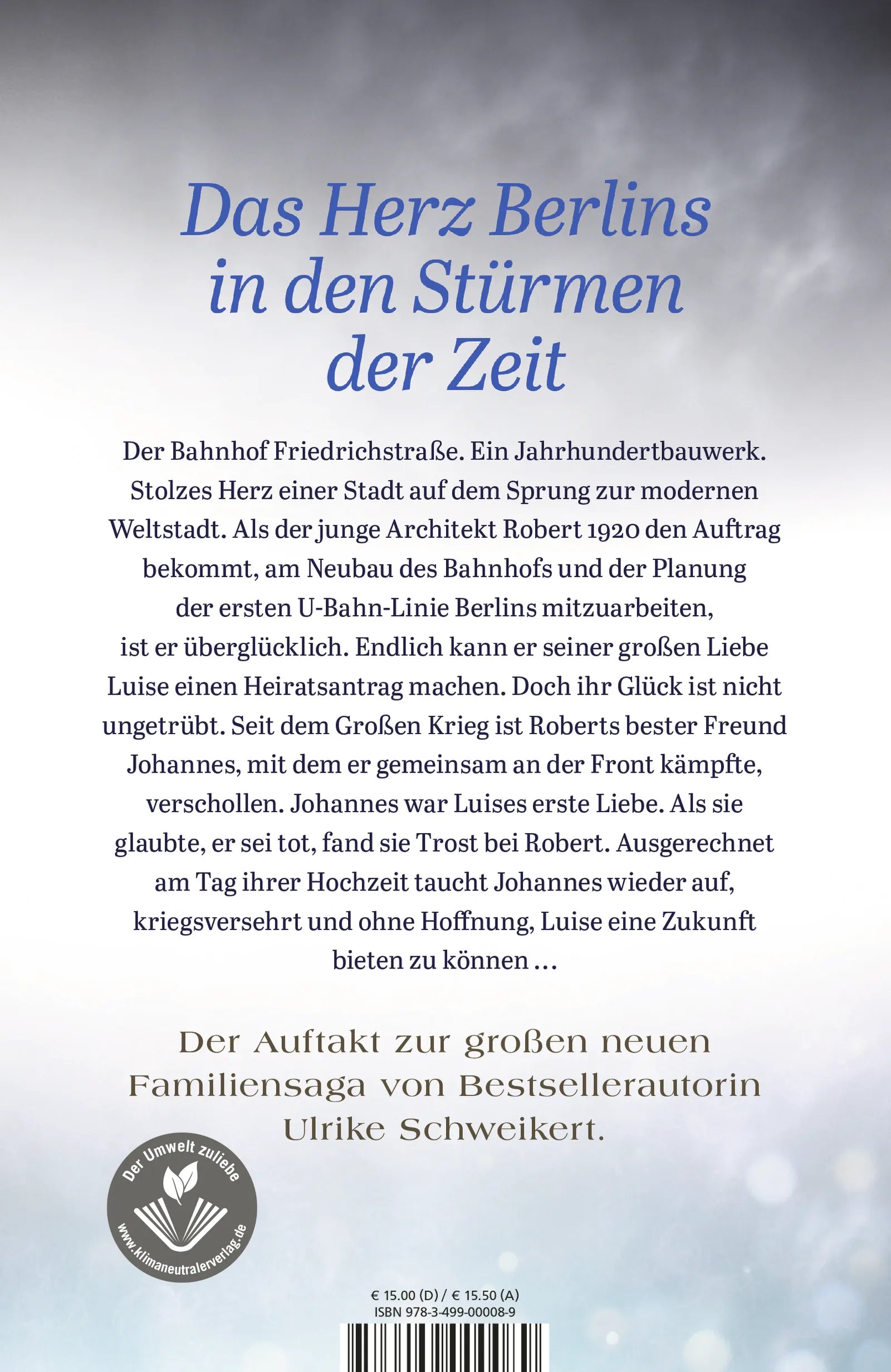 Buchrückseite von 'Berlin Friedrichstraße: Novembersturm' mit Klappentext - Paperback