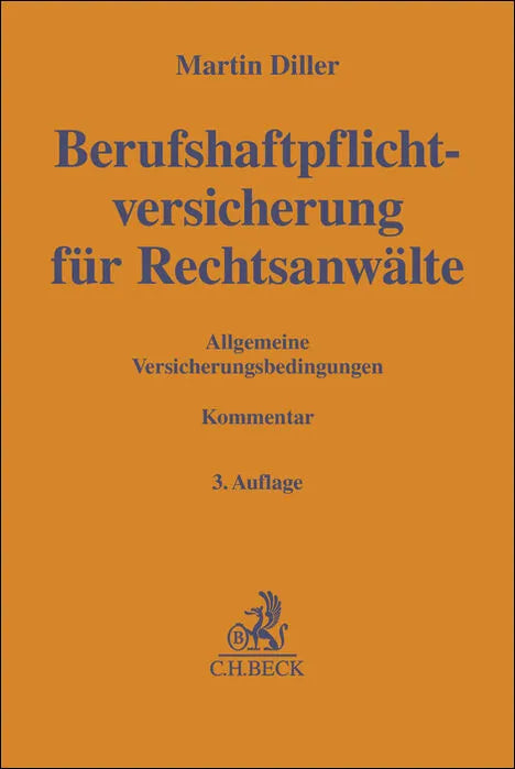 Buchcover von 'Berufshaftpflichtversicherung für Rechtsanwälte' - Gebundene Ausgabe von Martin Diller