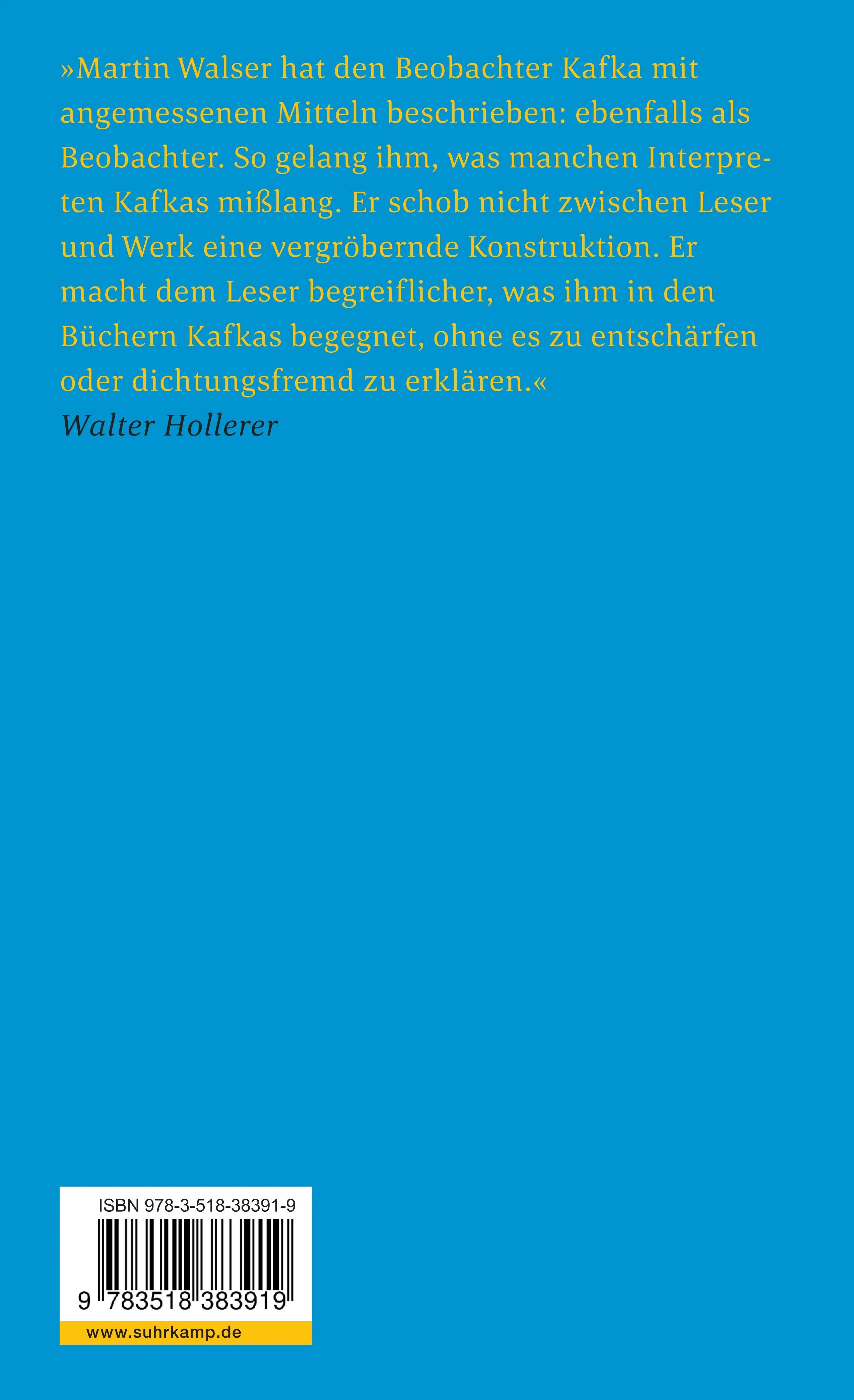 Buchrückseite von 'Beschreibung einer Form' mit Klappentext - Taschenbuch