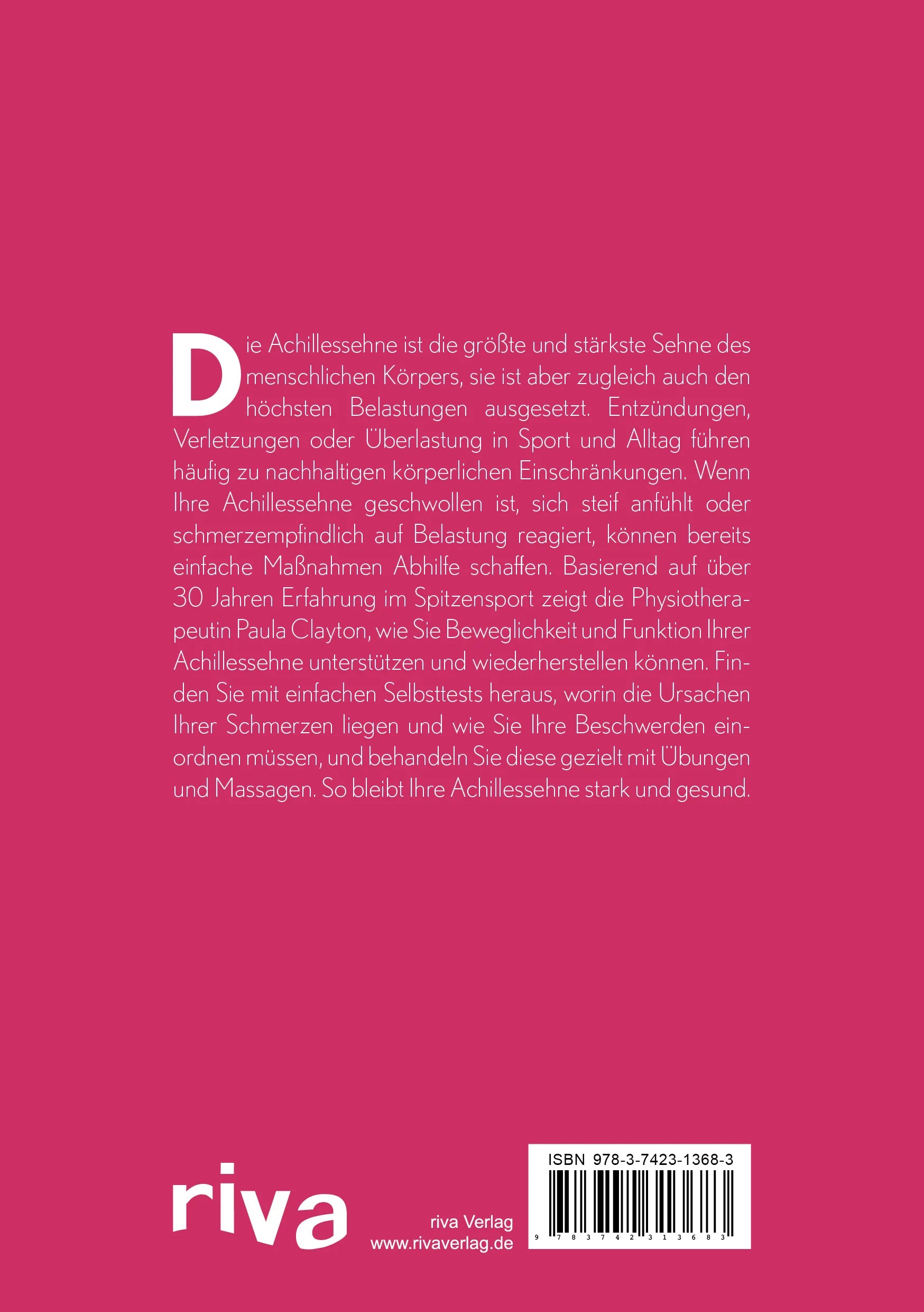 Buchrückseite von 'Beschwerden der Achillessehne selbst behandeln' mit Klappentext - Taschenbuch