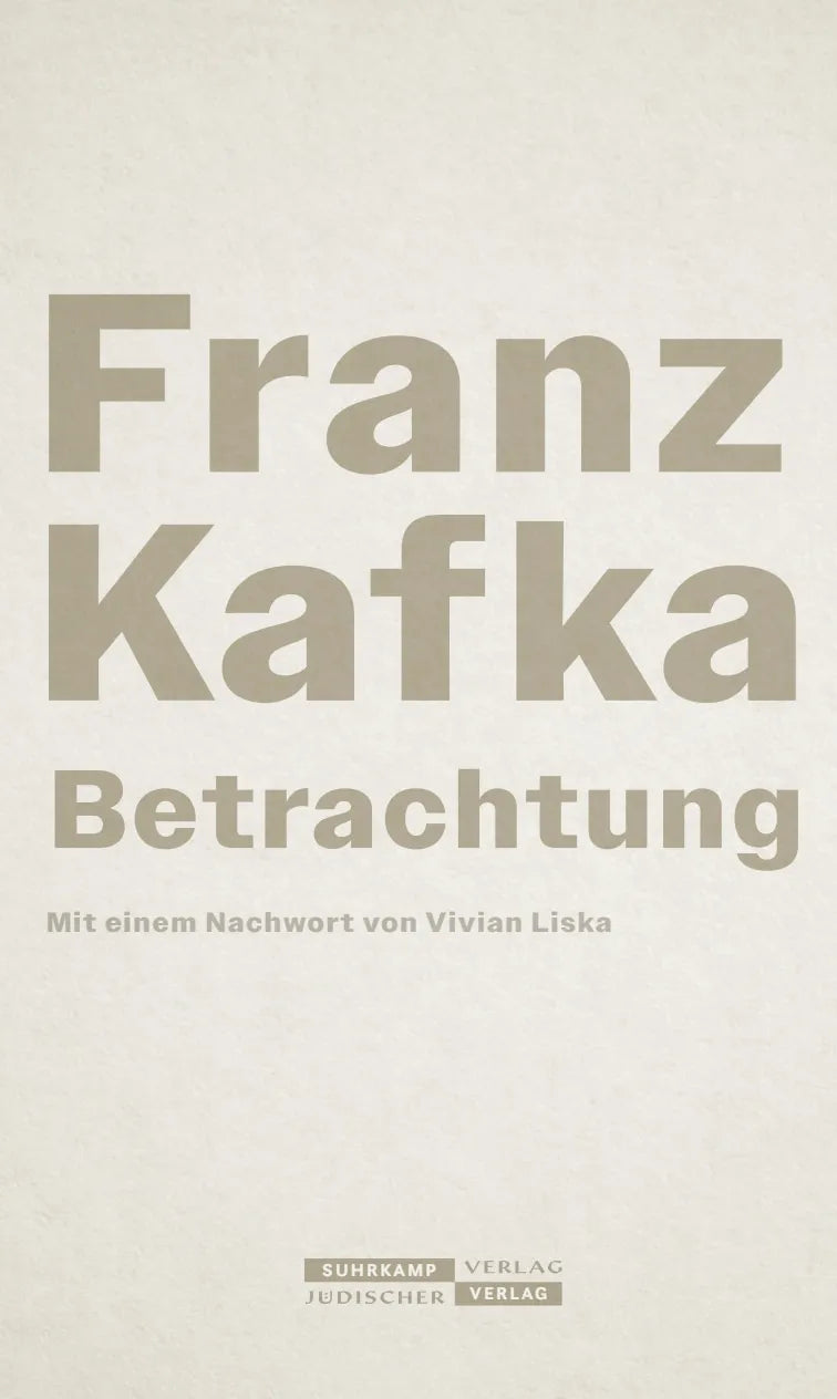 Buchcover von 'Betrachtung' - Gebundene Ausgabe von Franz Kafka