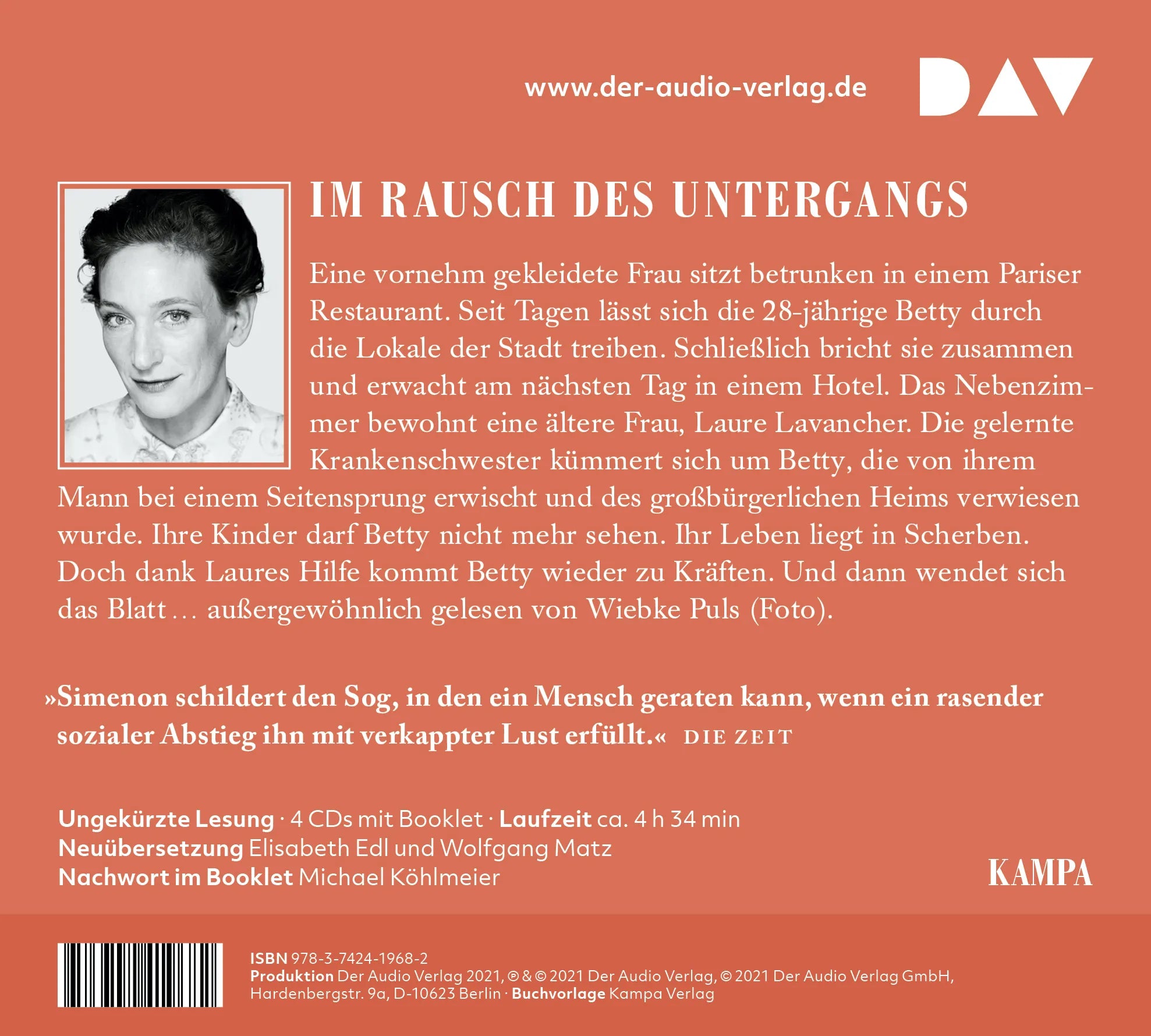 Buchrückseite von 'Betty' mit Klappentext - Hörbuch (CD)