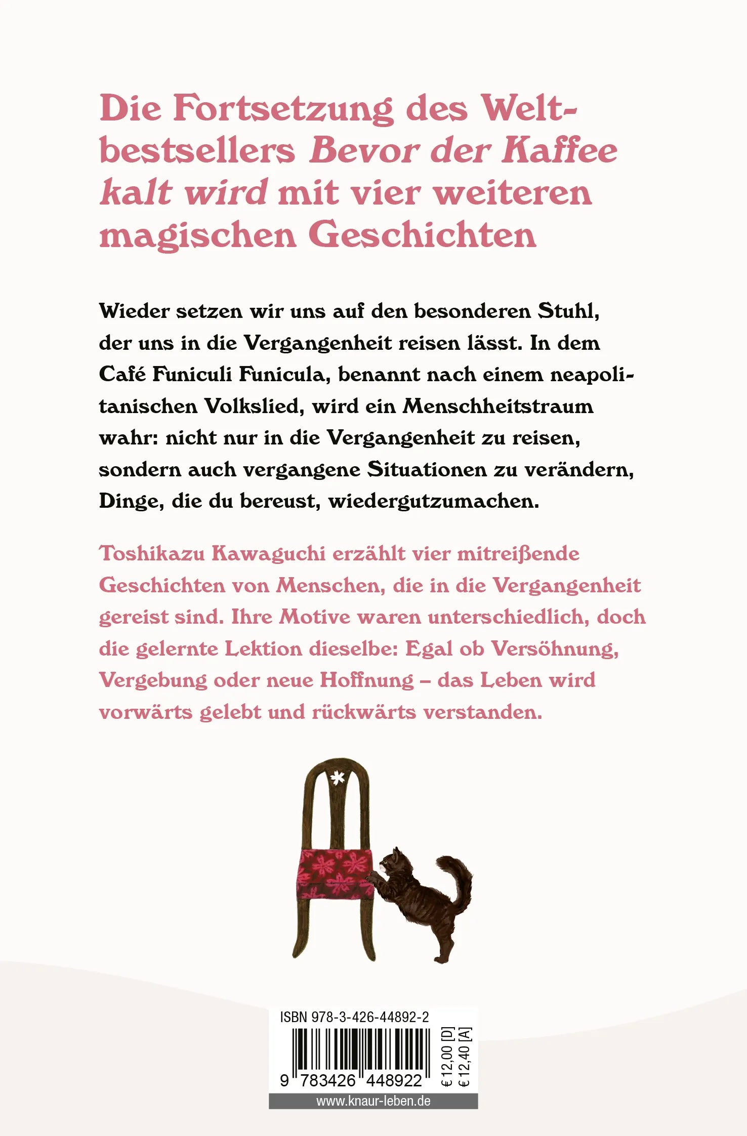 Buchrückseite von 'Bevor sich unsere Wege trennen' mit Klappentext - Taschenbuch