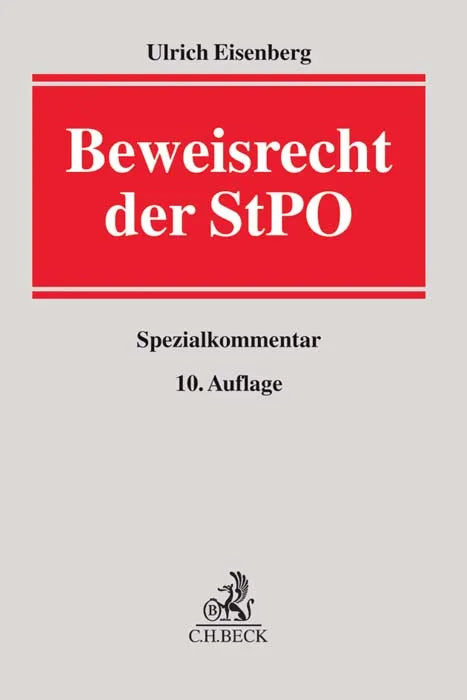 Buchcover von 'Beweisrecht der StPO' - Gebundene Ausgabe von Ulrich Eisenberg