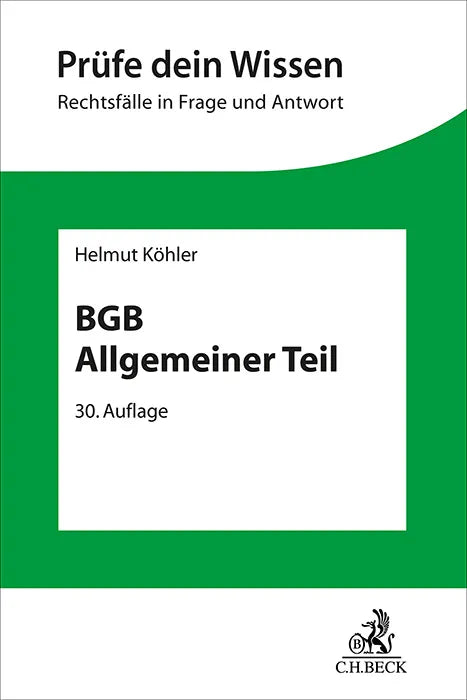 Buchcover von 'BGB Allgemeiner Teil' - Taschenbuch von Helmut Köhler