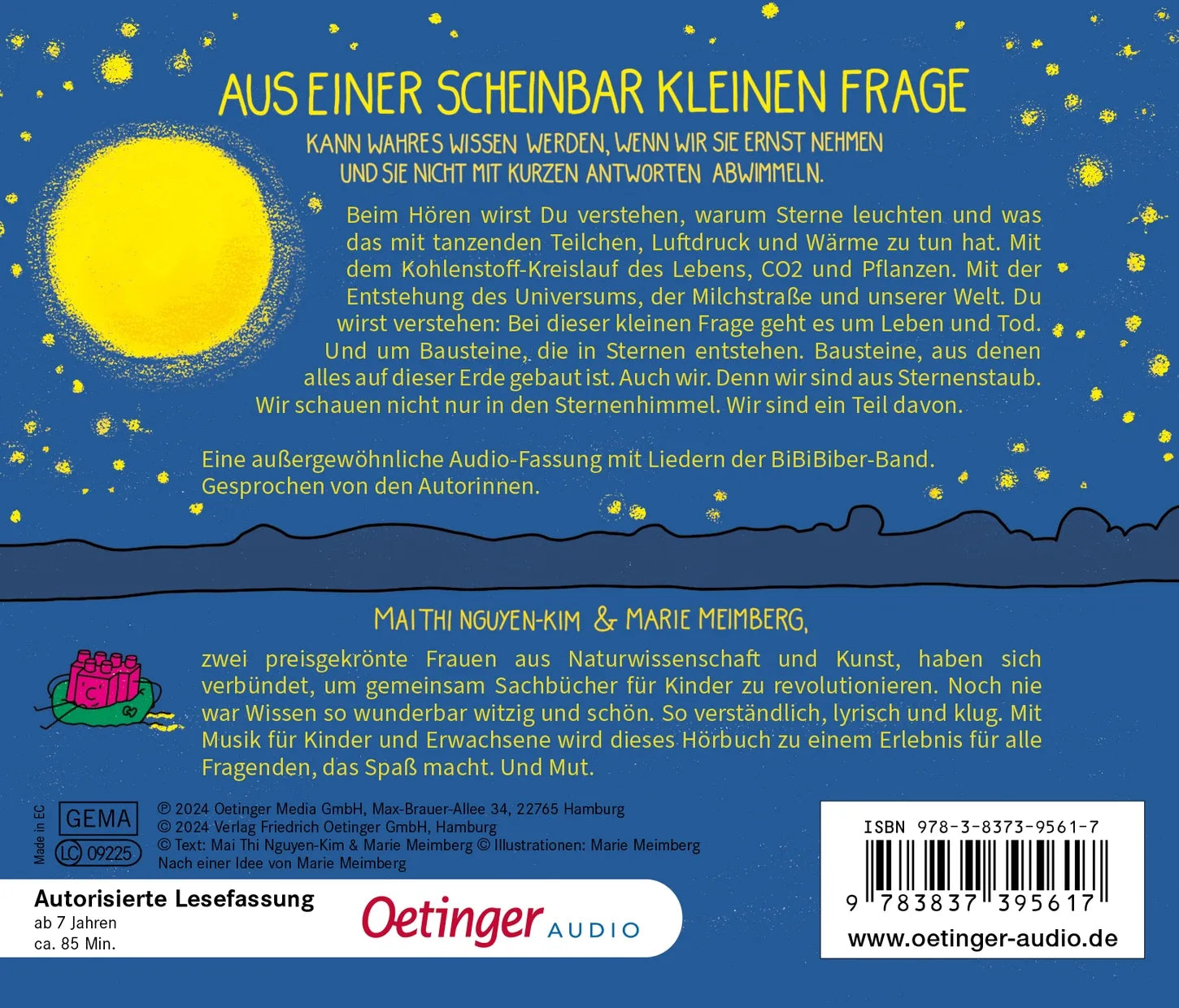 Rückseite: BiBiBiber hat da mal ’ne Frage. Warum leuchten Sterne? (Hörbuch CD)